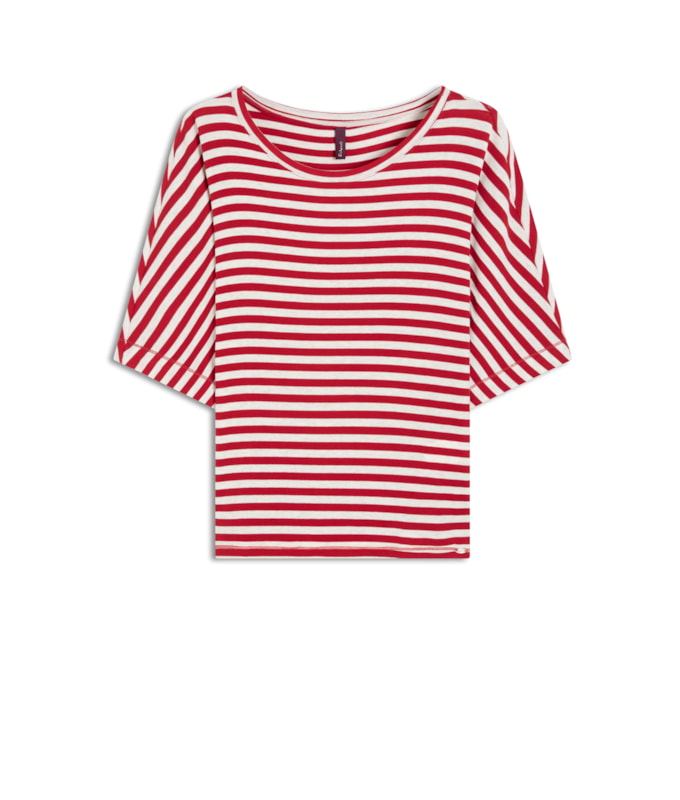 Blusa Linho  Hera Listrada Vermelho