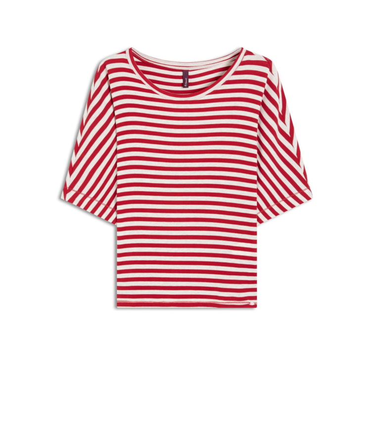 Blusa Linho  Hera Listrada Vermelho