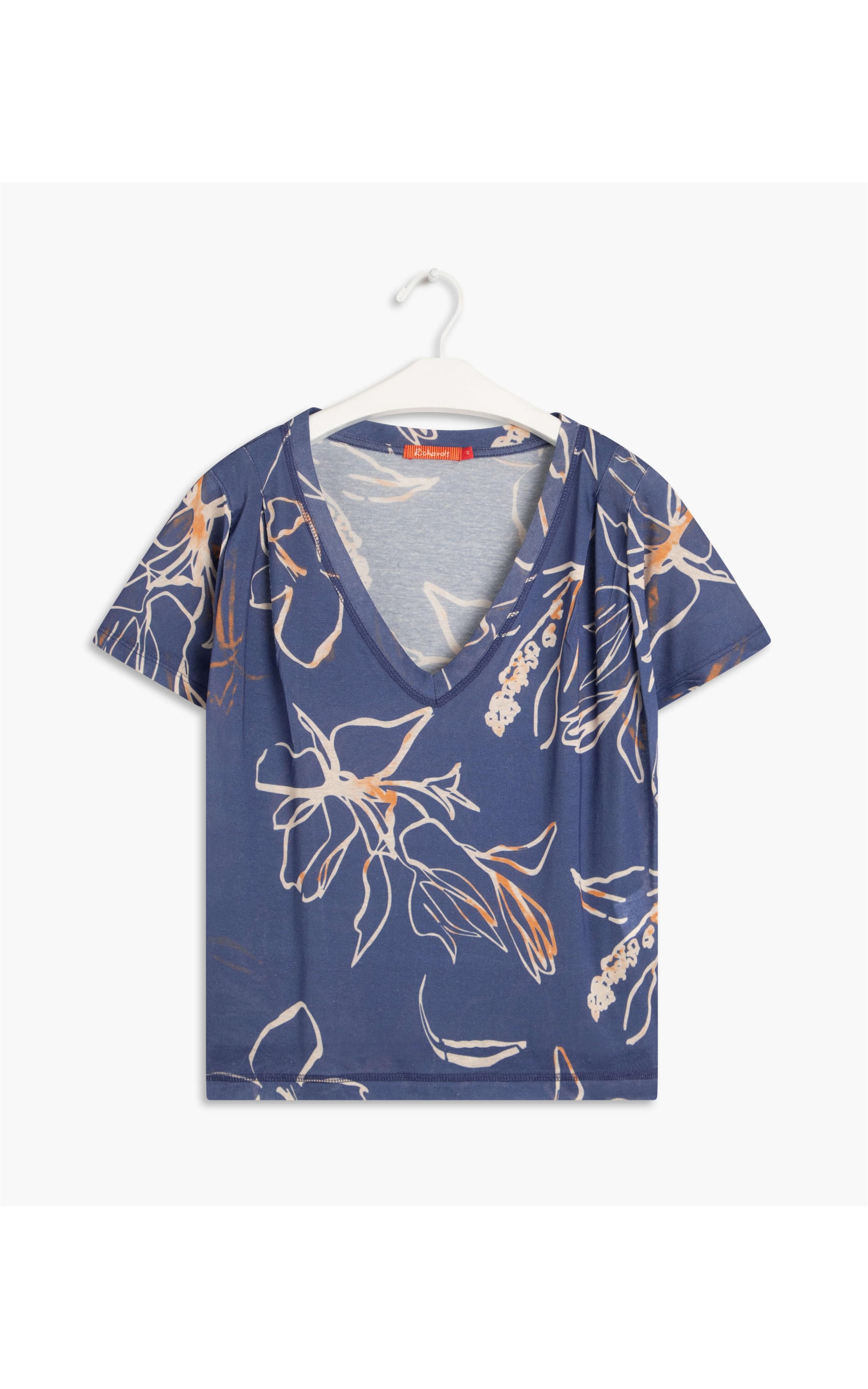 Blusa Linho  Jade Est. Batik Flower Hortencia