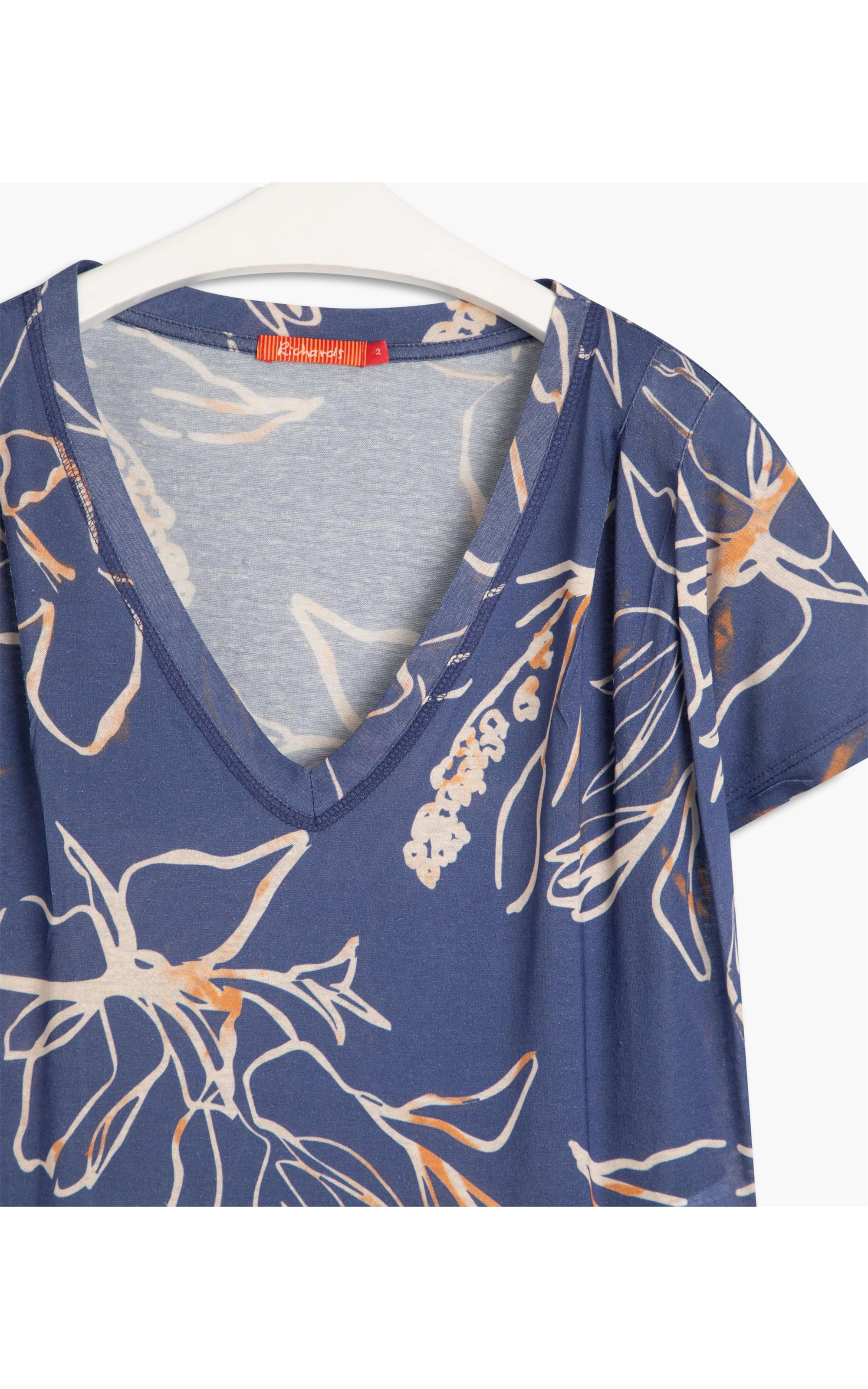 Blusa Linho  Jade Est. Batik Flower Hortencia