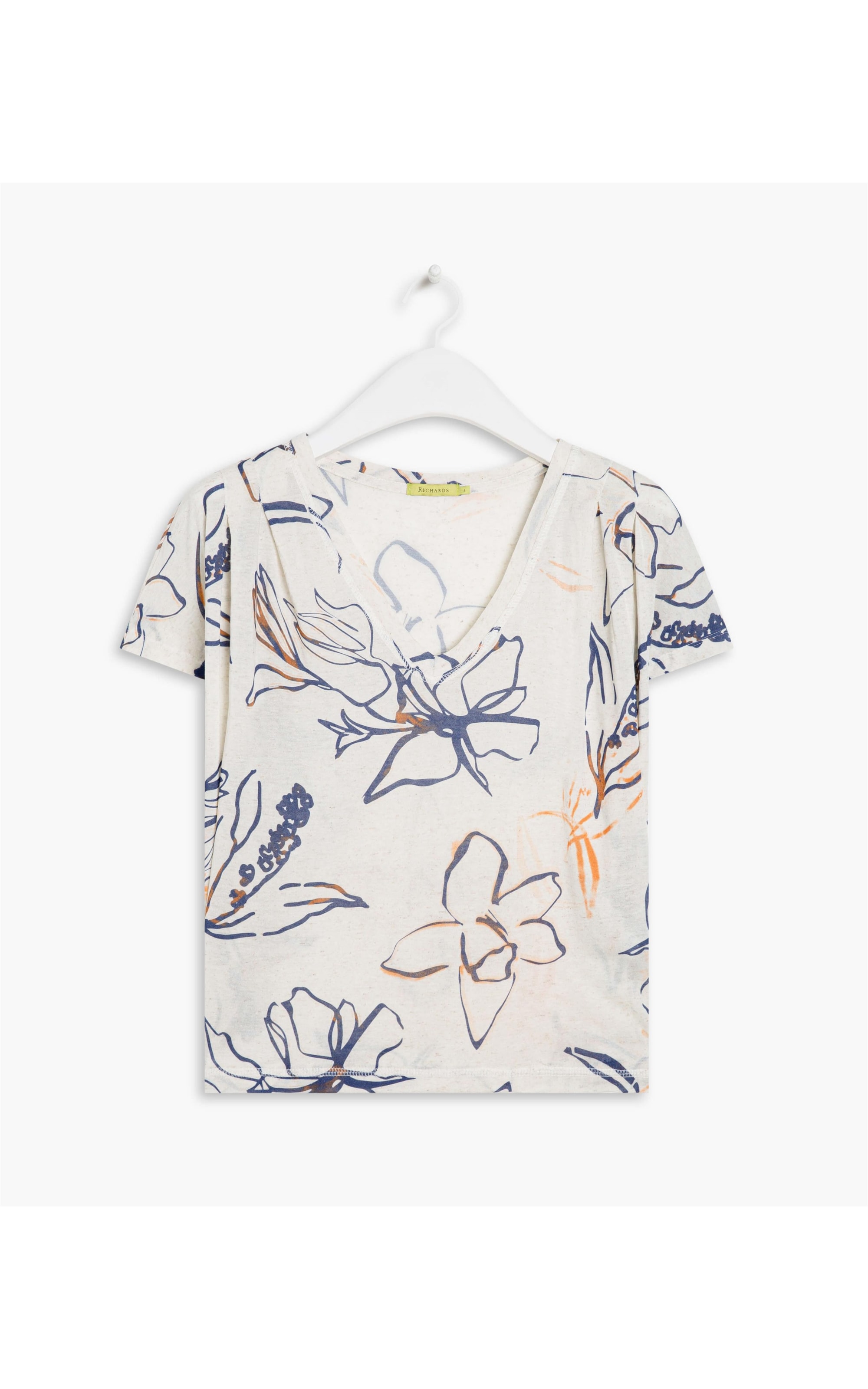 Blusa Linho  Jade Est. Batik Flower Natural