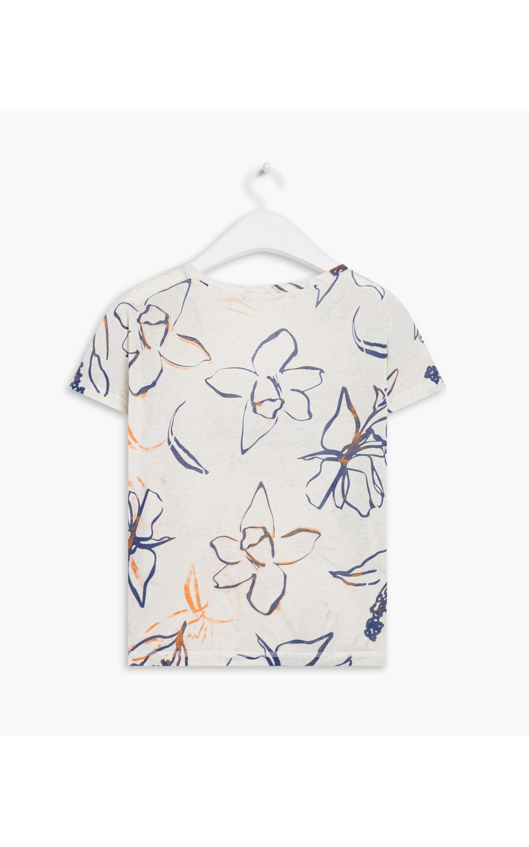 Blusa Linho  Jade Est. Batik Flower Natural