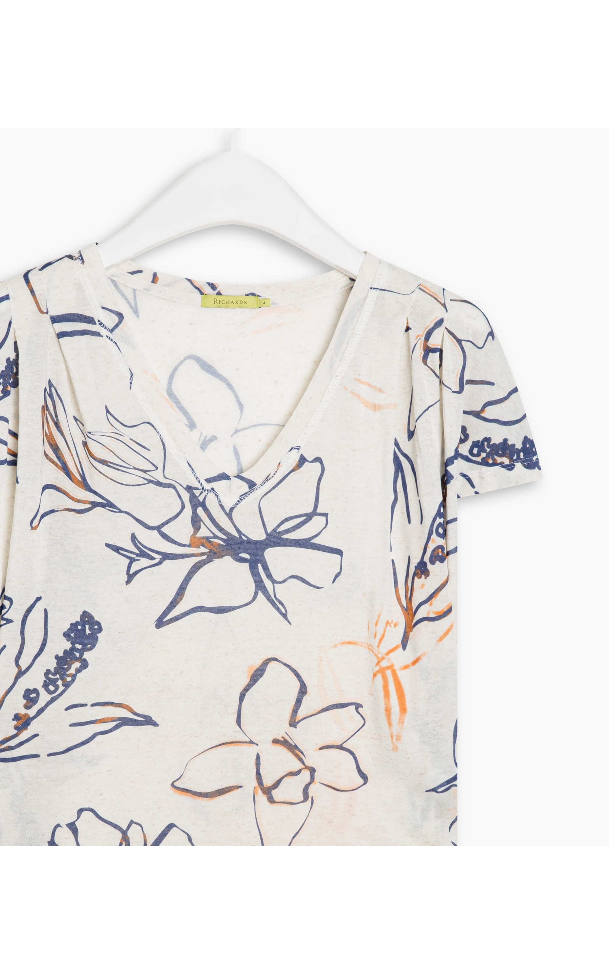 Blusa Linho  Jade Est. Batik Flower Natural