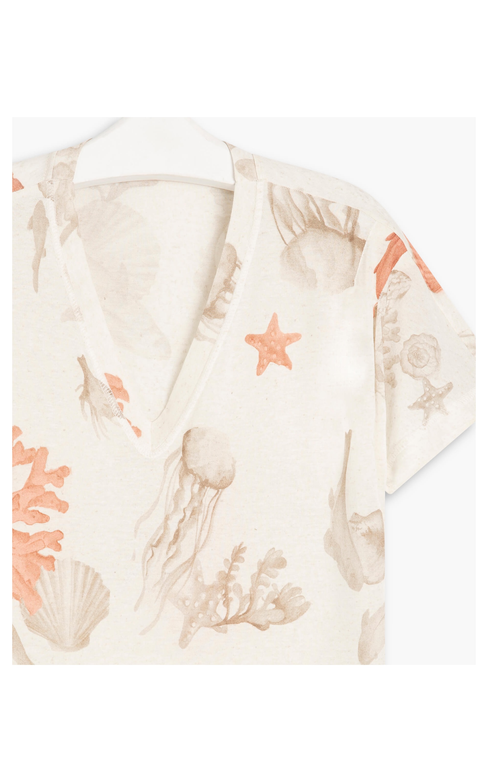 Blusa Linho  Jade Estampa Corais Sandy