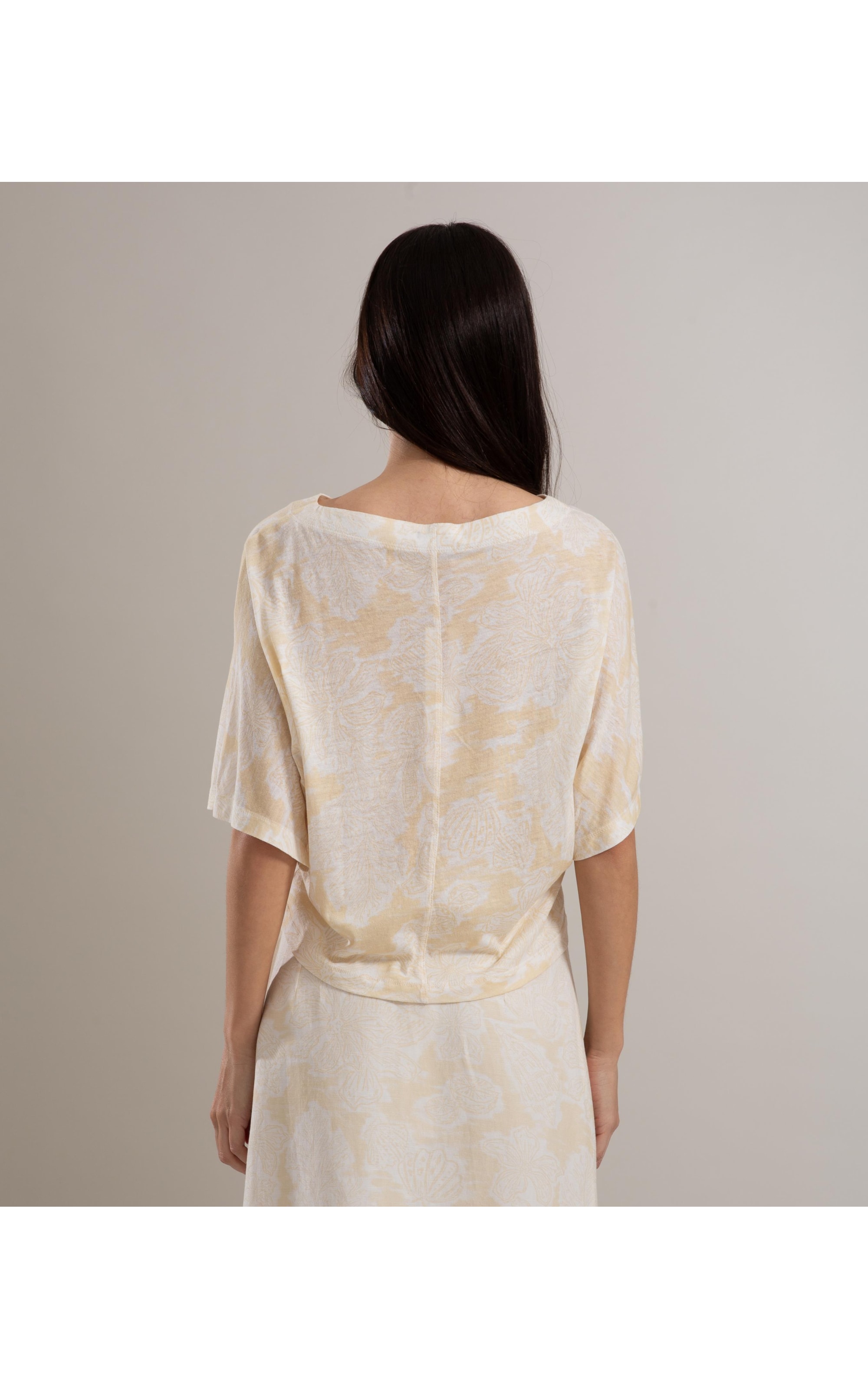 Blusa Linho  Jessica Mono Beach Amarelo