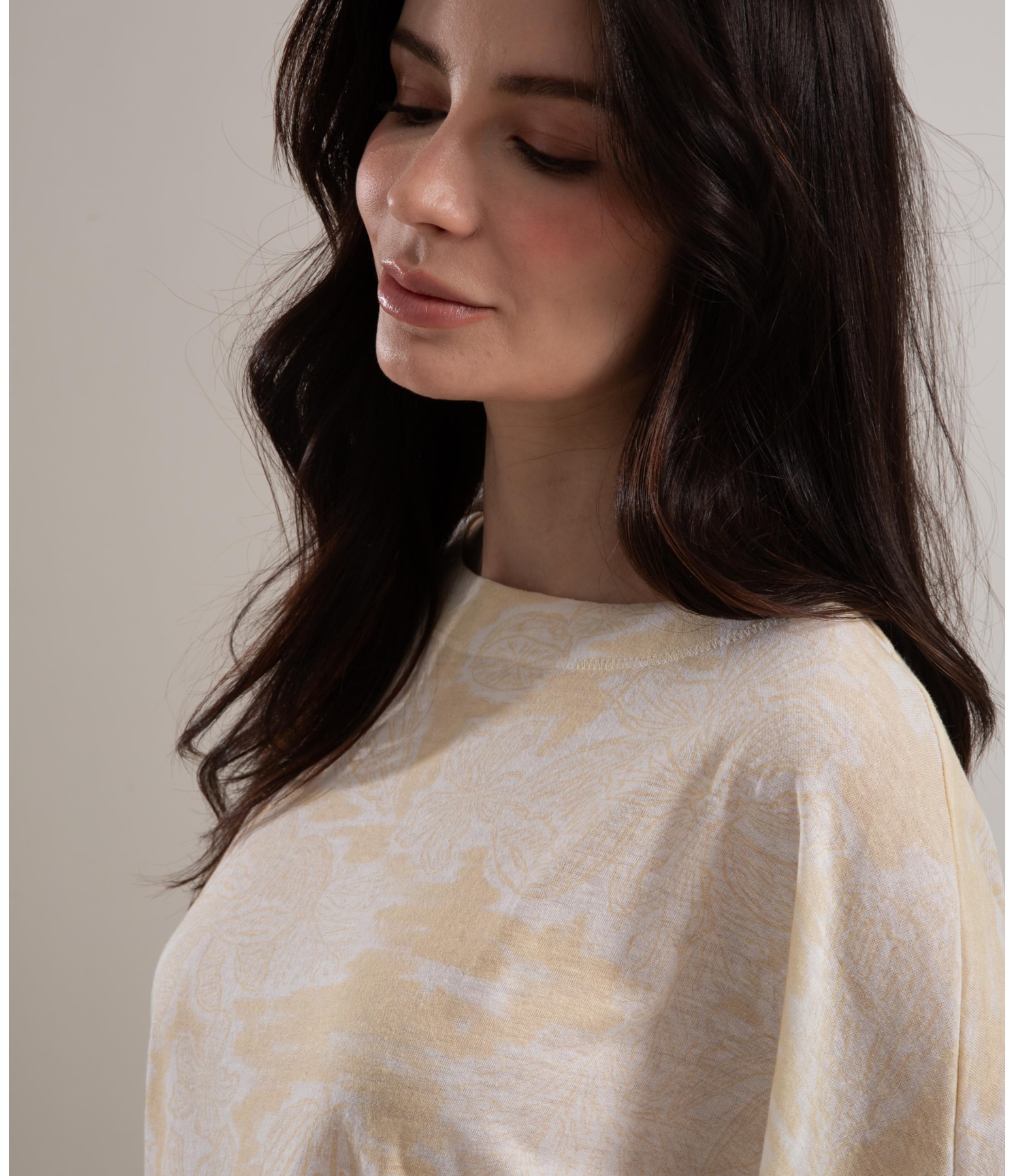 Blusa Linho  Jessica Mono Beach Amarelo