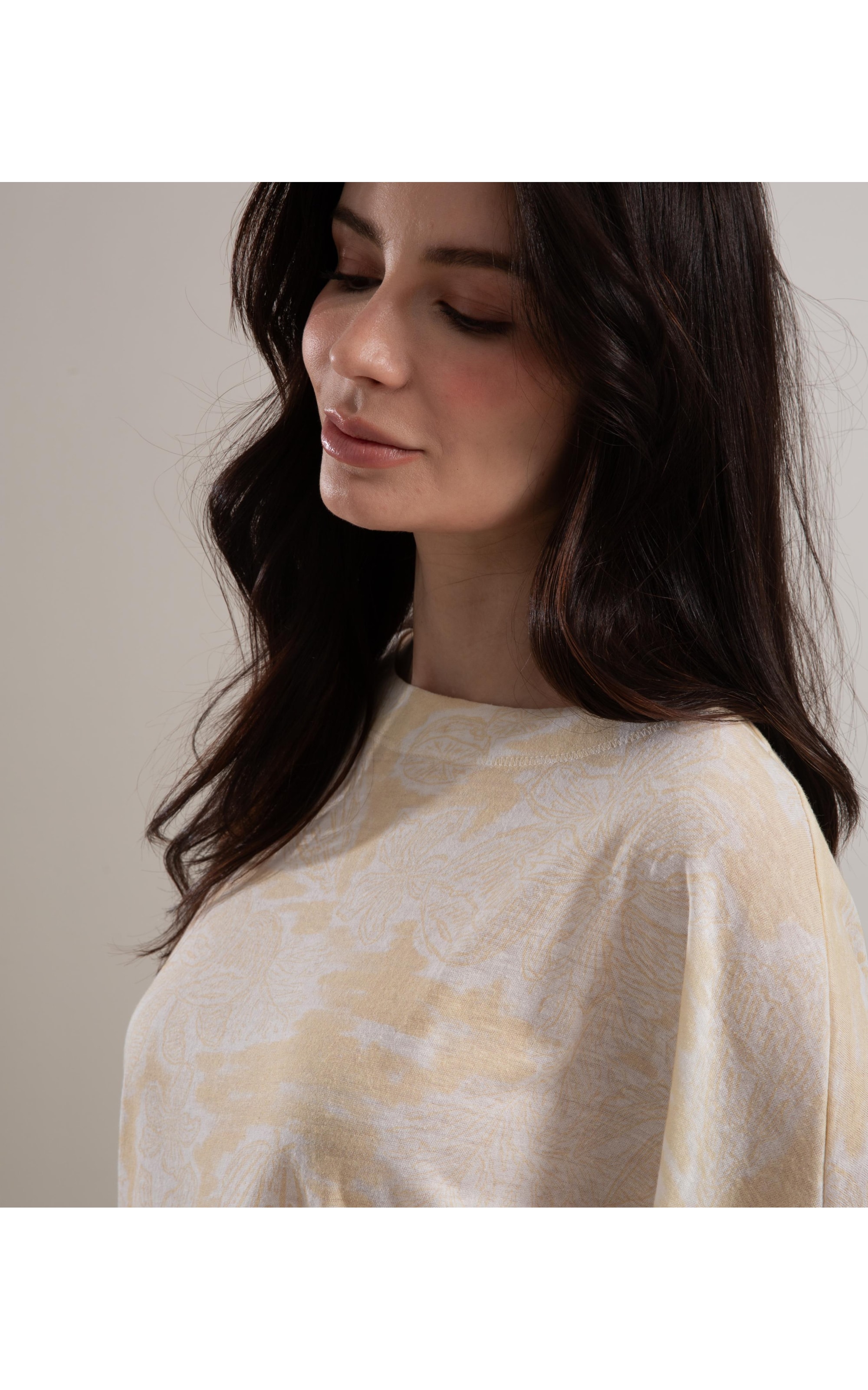 Blusa Linho  Jessica Mono Beach Amarelo