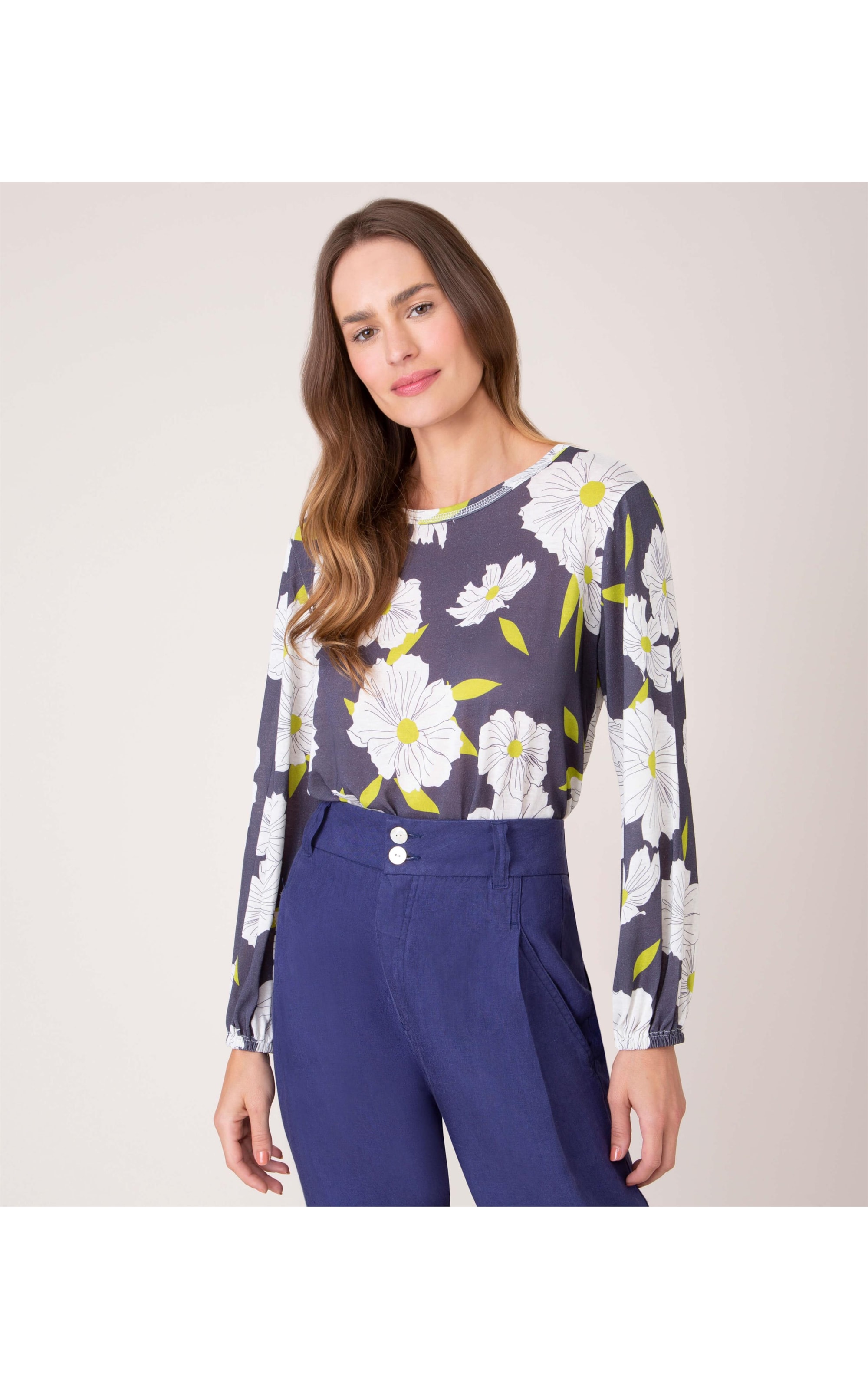 Blusa Linho  Jete Estampa Daisy Marinho