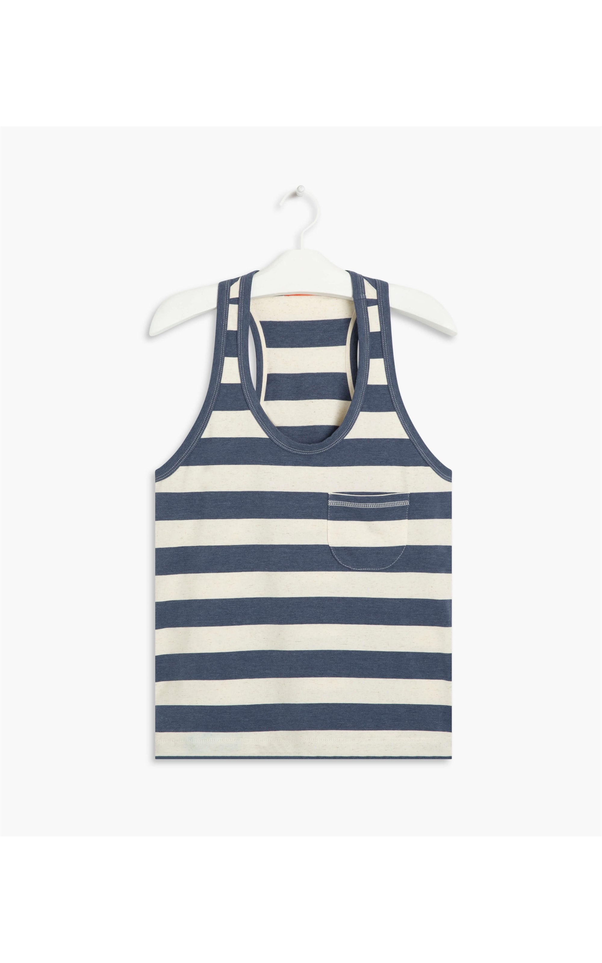 Blusa Linho  Joy Listrada Azul Bic