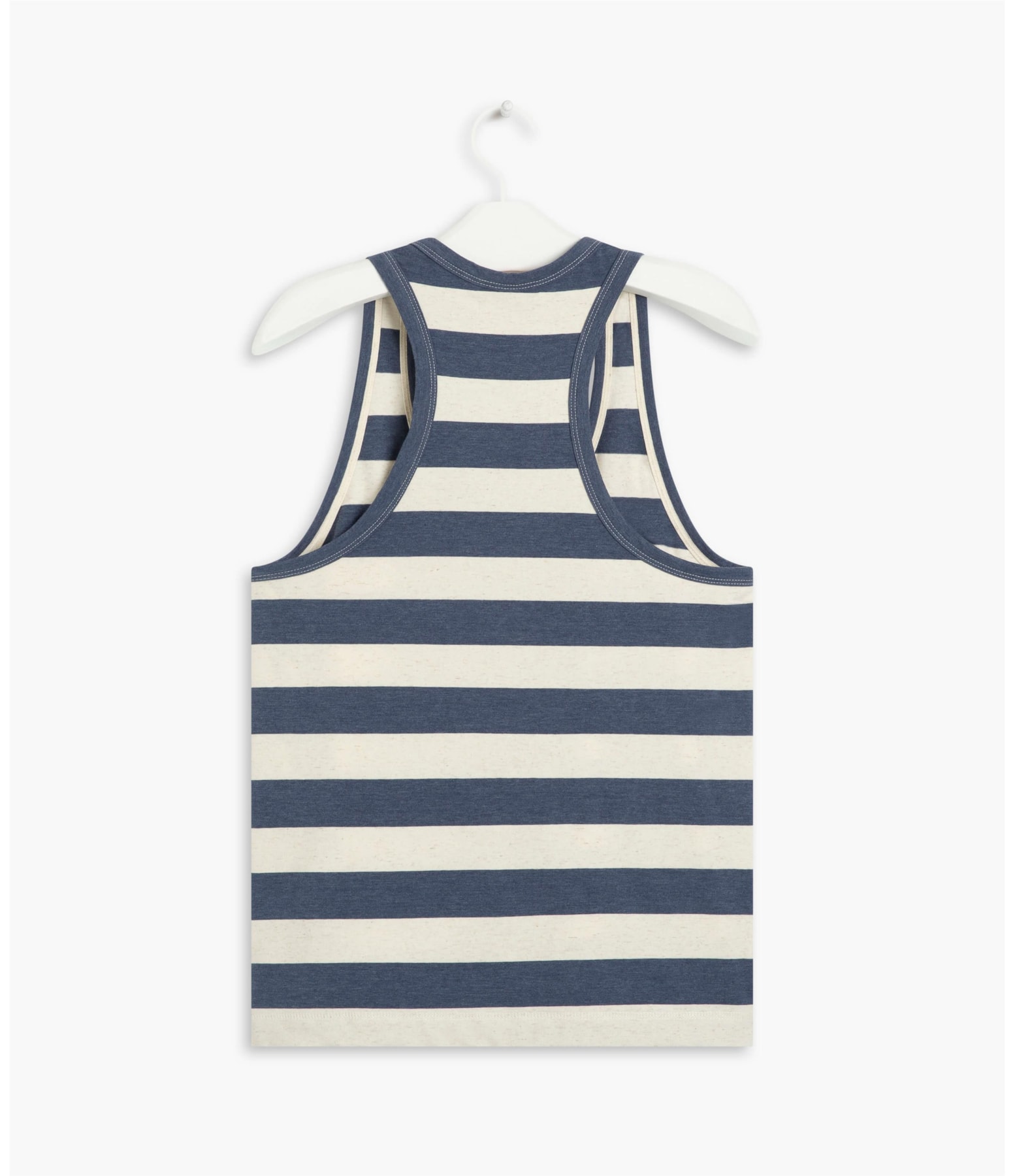 Blusa Linho  Joy Listrada Azul Bic