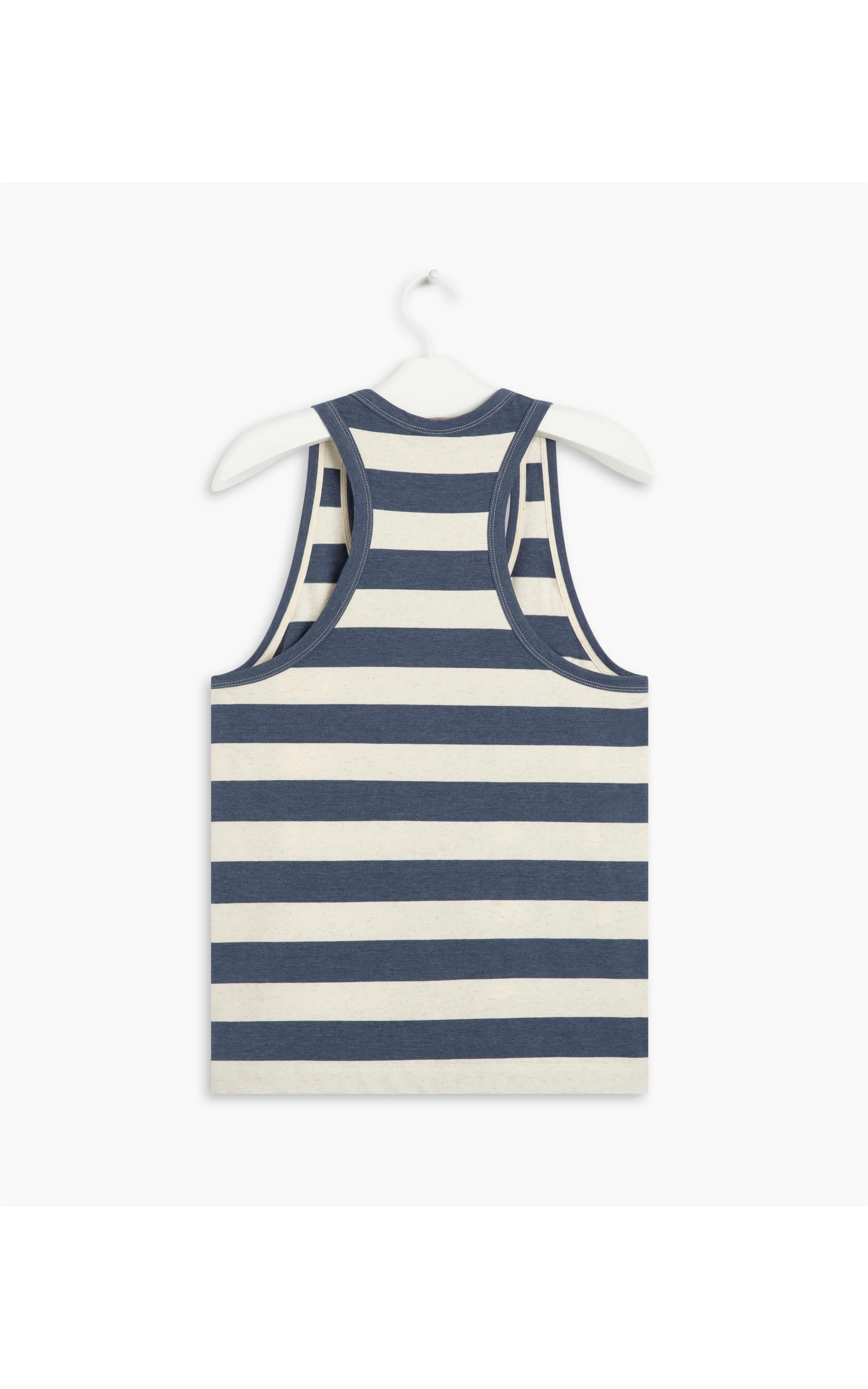 Blusa Linho  Joy Listrada Azul Bic