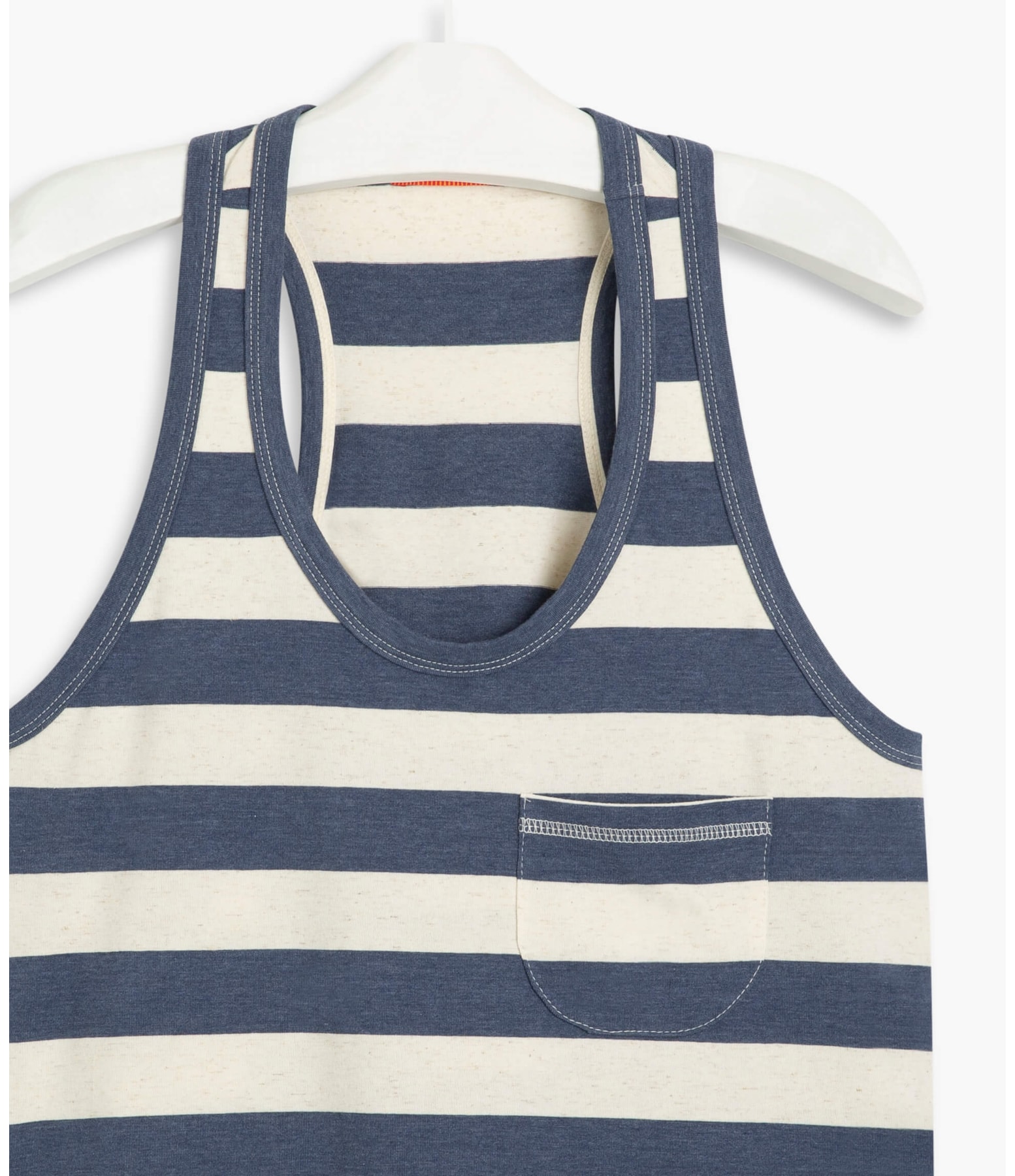 Blusa Linho  Joy Listrada Azul Bic
