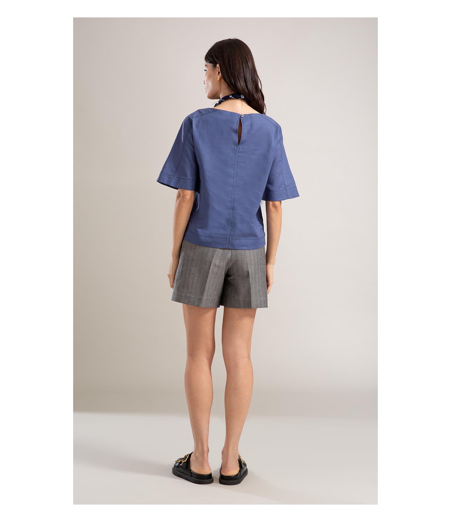 Blusa Linho  Julia Azul Jeans