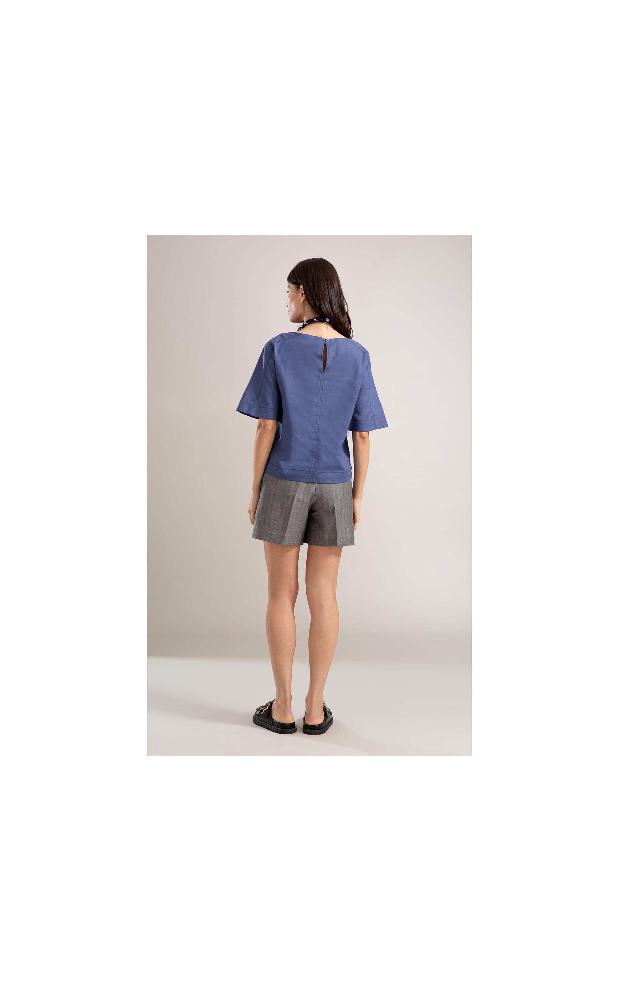 Blusa Linho  Julia Azul Jeans