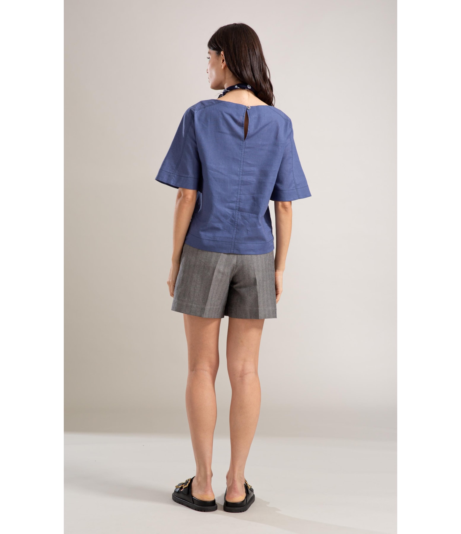 Blusa Linho  Julia Azul Jeans