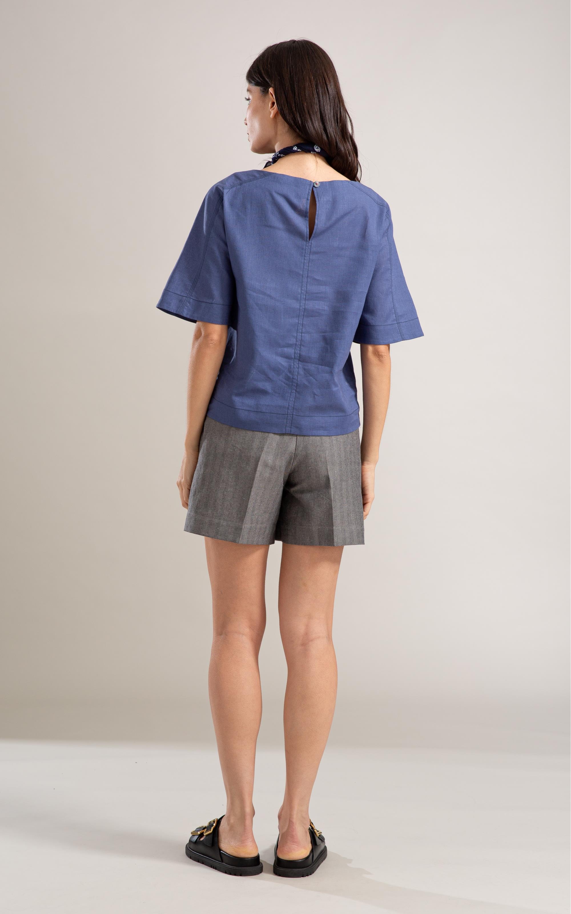 Blusa Linho  Julia Azul Jeans