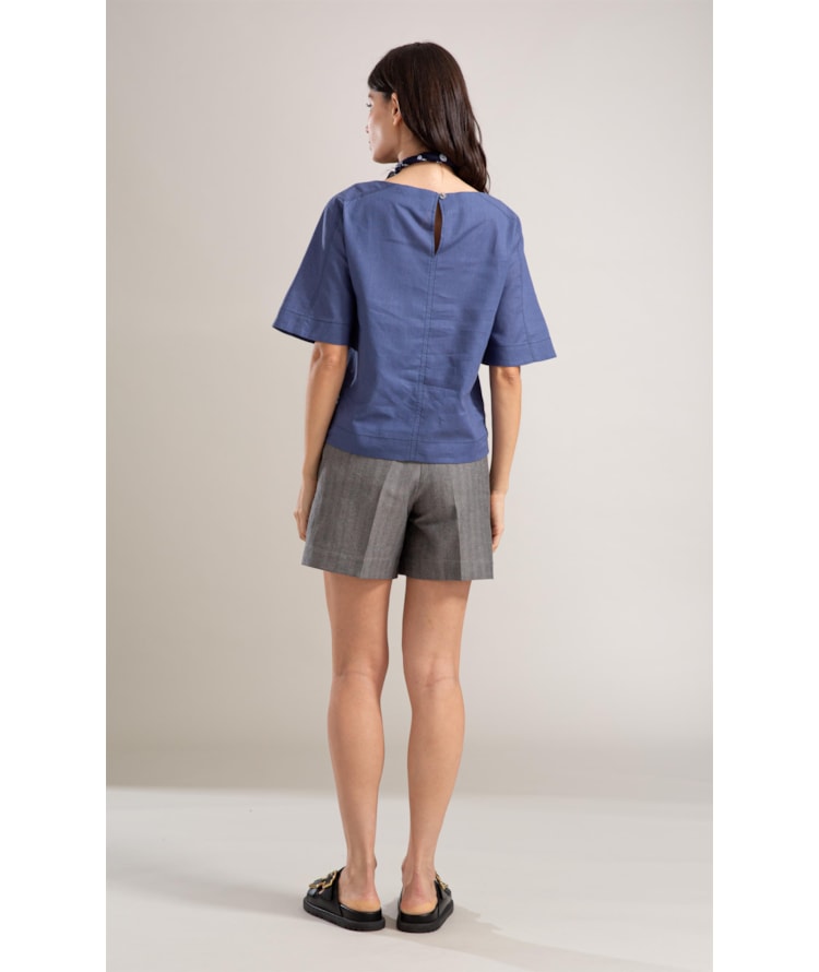 Blusa Linho  Julia Azul Jeans