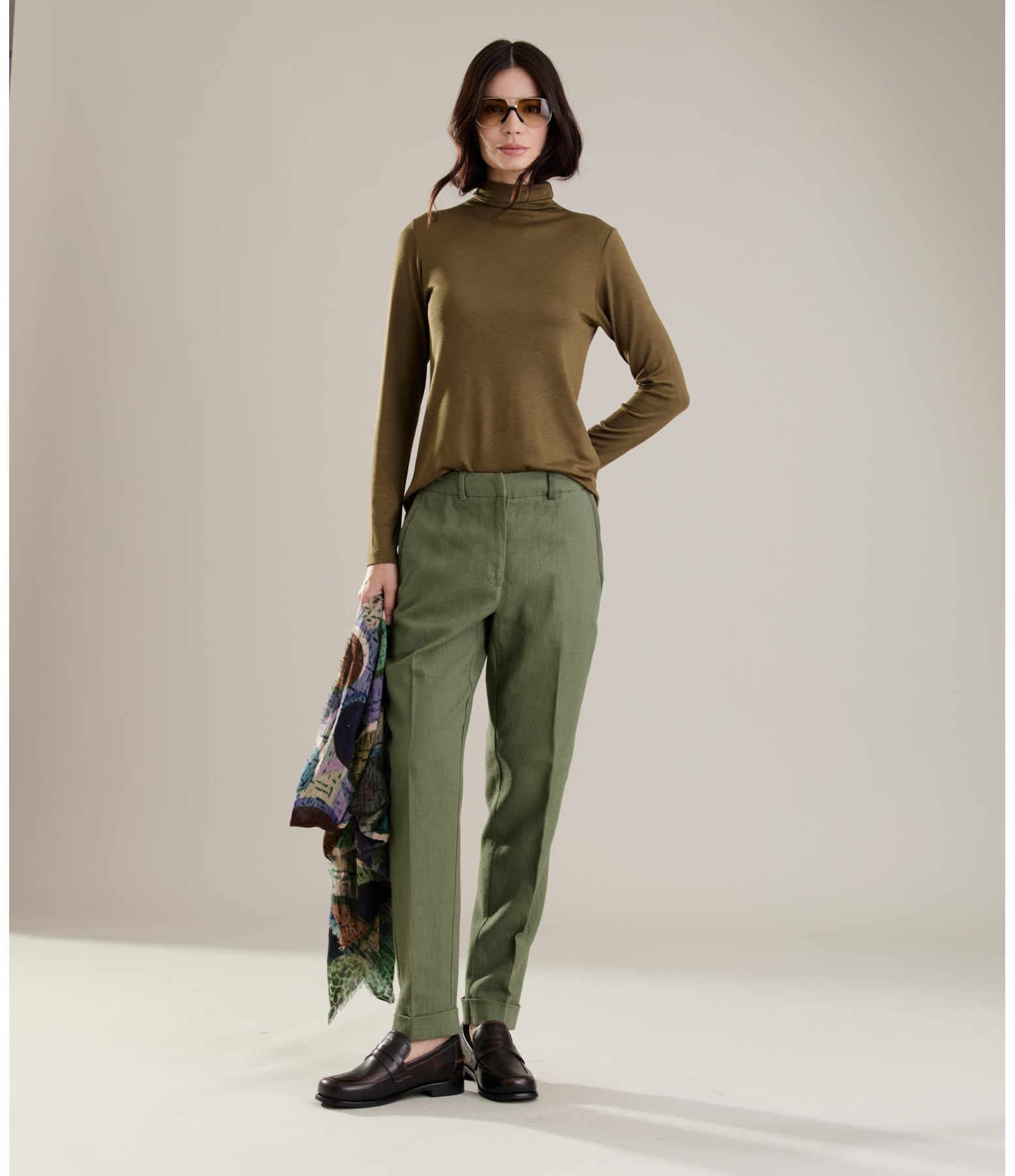 Blusa Linho  Julie Ml Verde Oliva