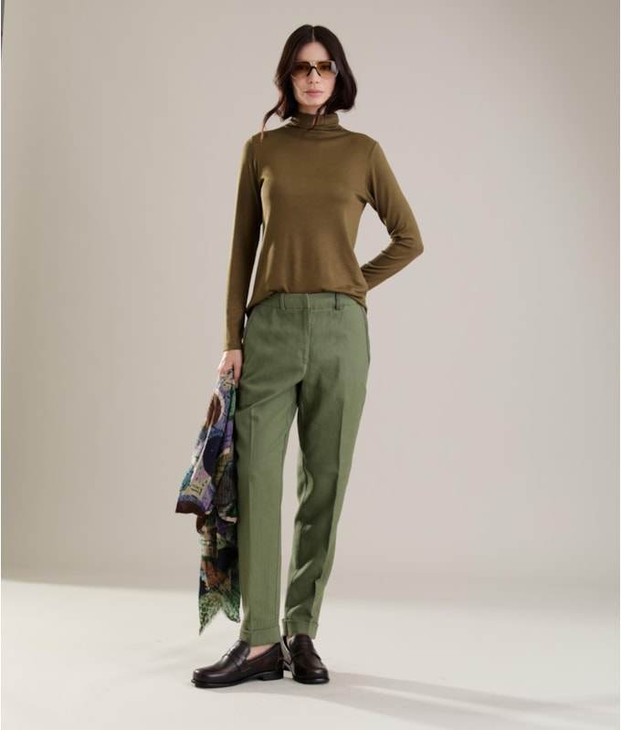 Blusa Linho  Julie Ml Verde Oliva