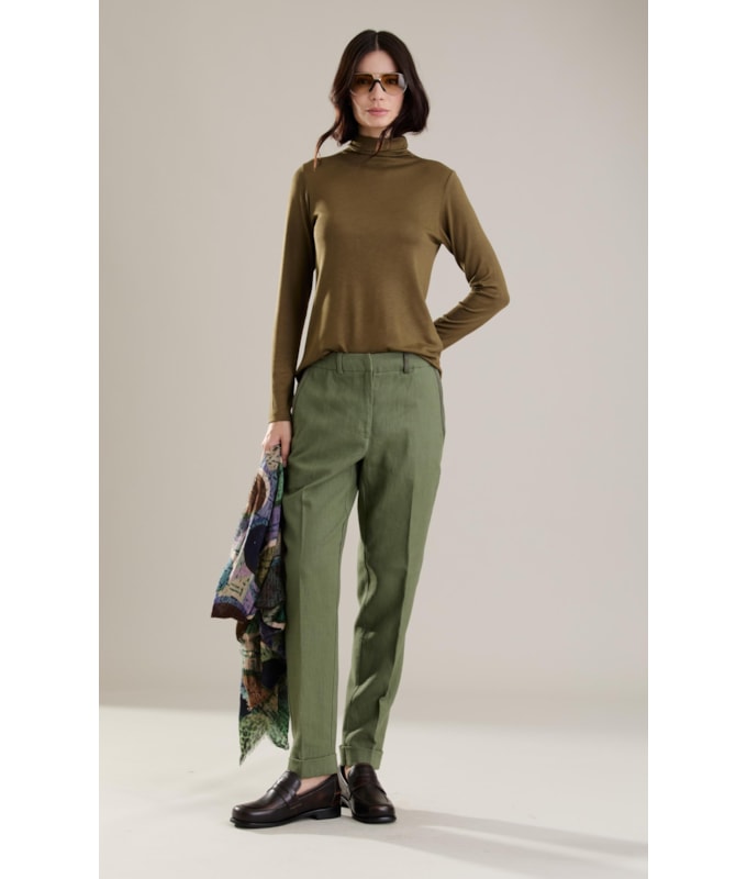 Blusa Linho  Julie Ml Verde Oliva