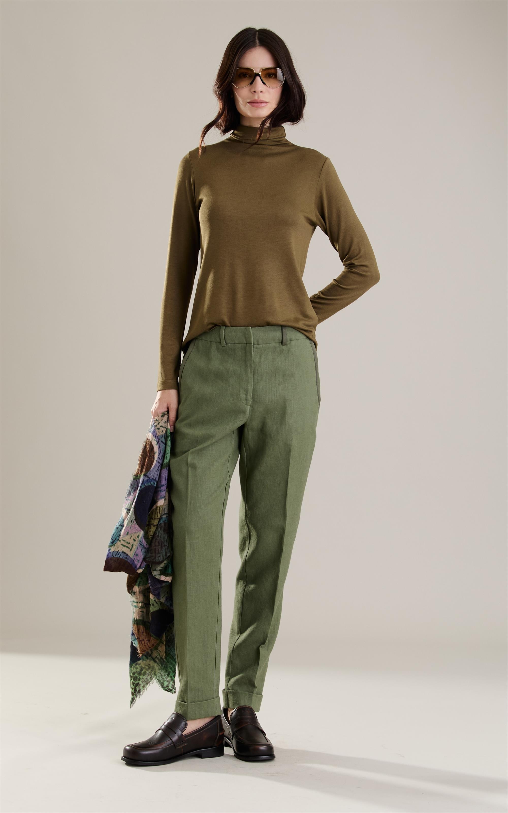 Blusa Linho  Julie Ml Verde Oliva