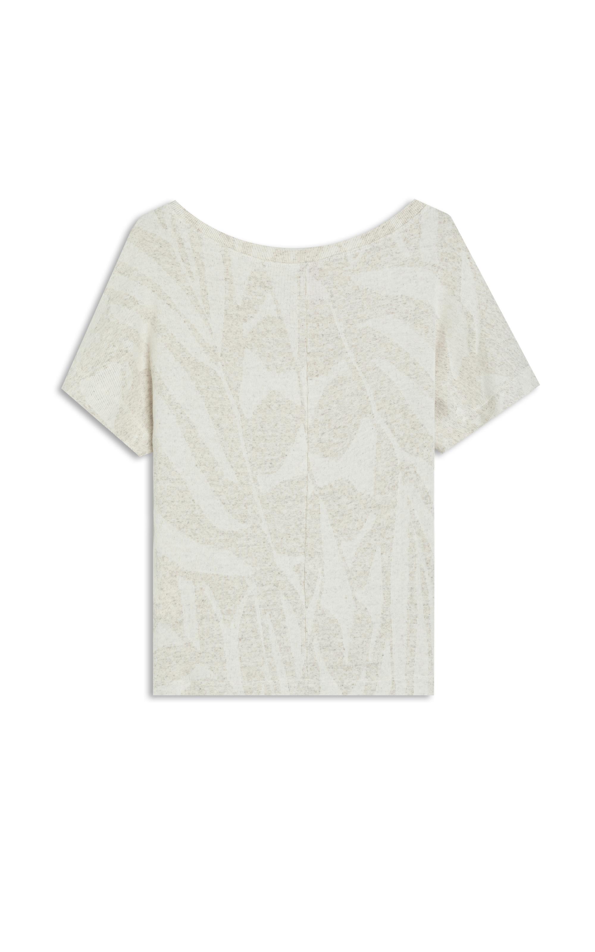 Blusa Linho  Julie Rib Jacquard Natural