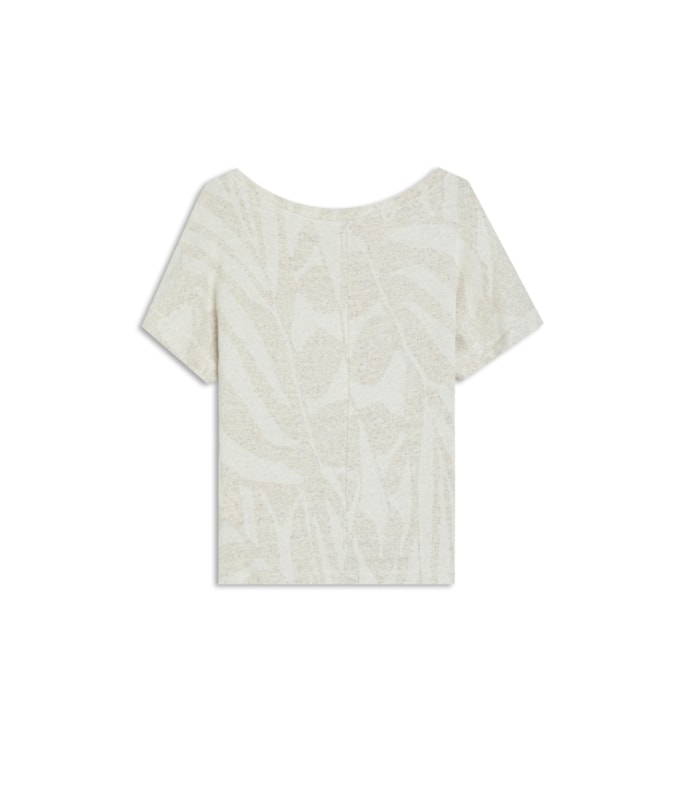 Blusa Linho  Julie Rib Jacquard Natural