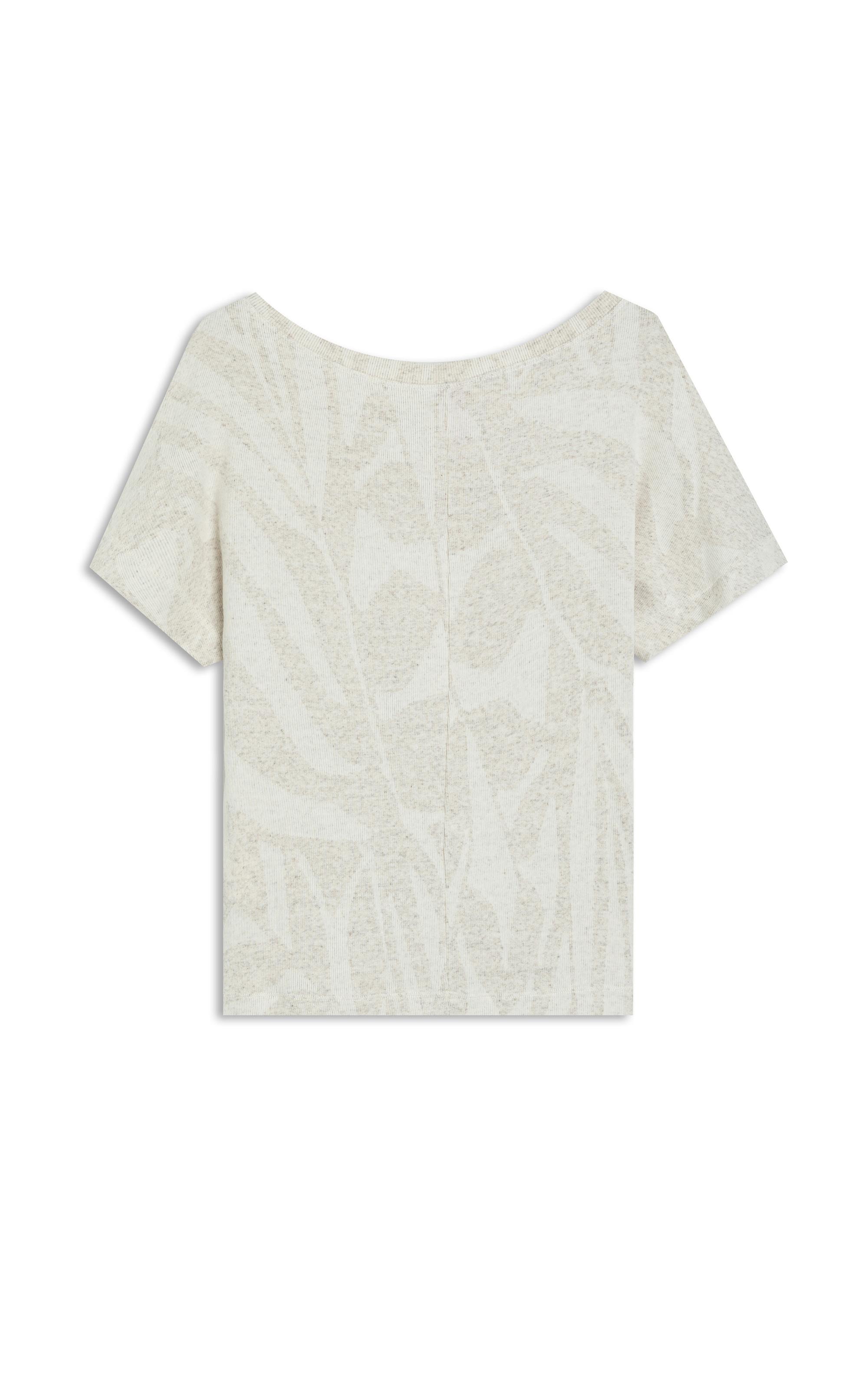 Blusa Linho  Julie Rib Jacquard Natural