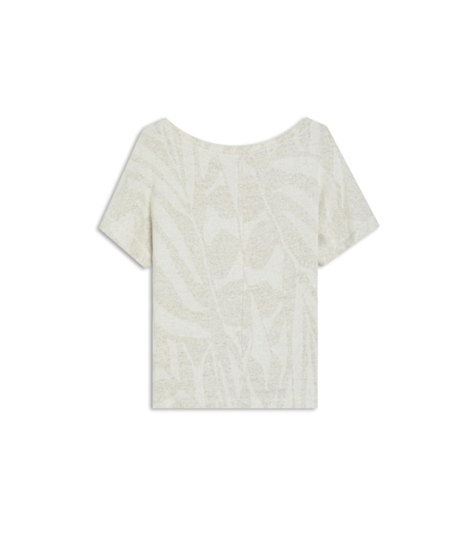 Blusa Linho  Julie Rib Jacquard Natural