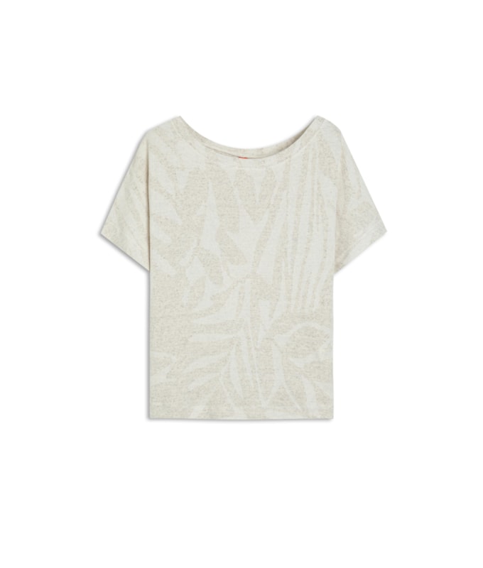 Blusa Linho  Julie Rib Jacquard Natural