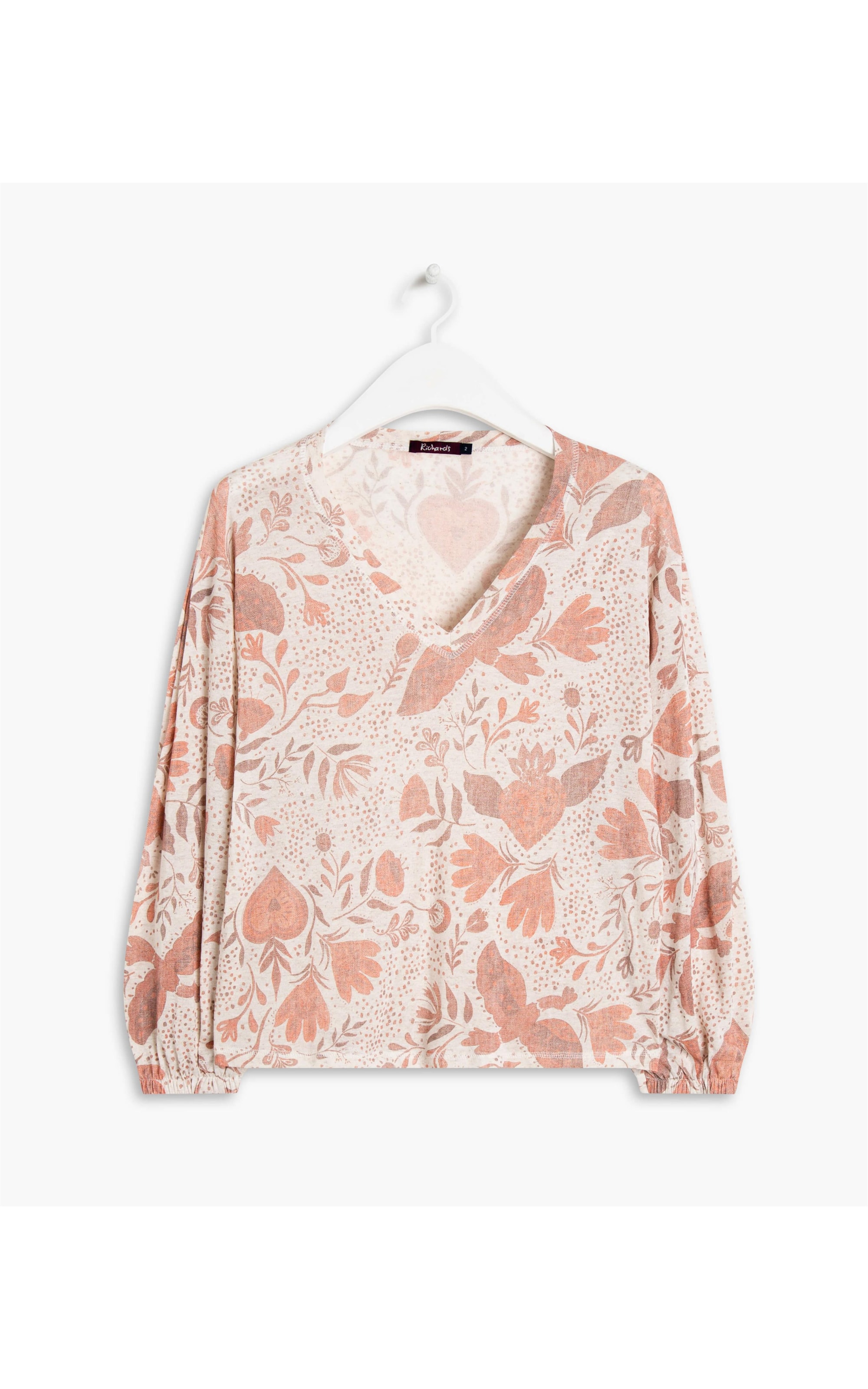 Blusa Linho  Juma Estampa Corazón Vermelho