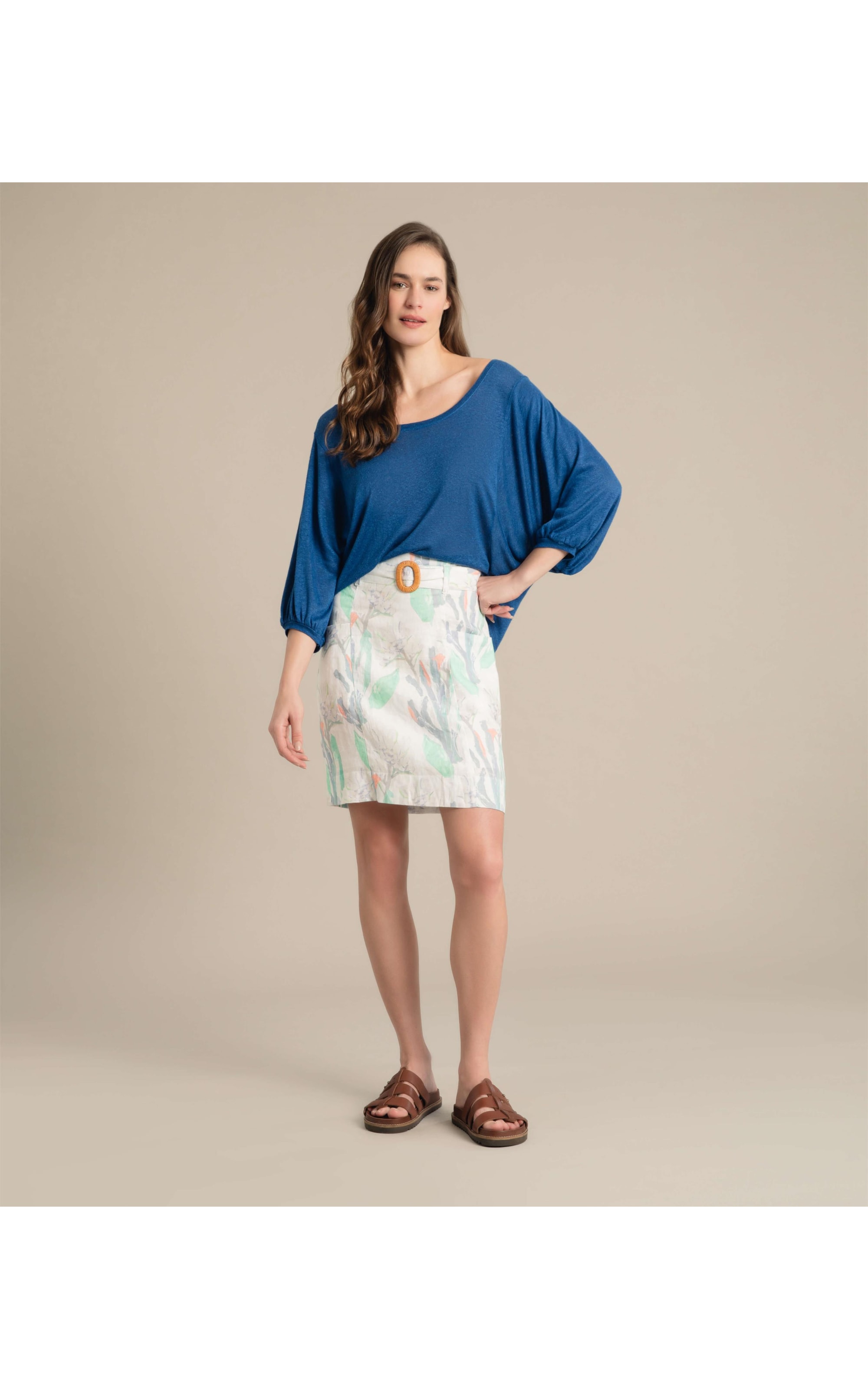  Blusa Linho  Kilikina  Liso Hortencia
