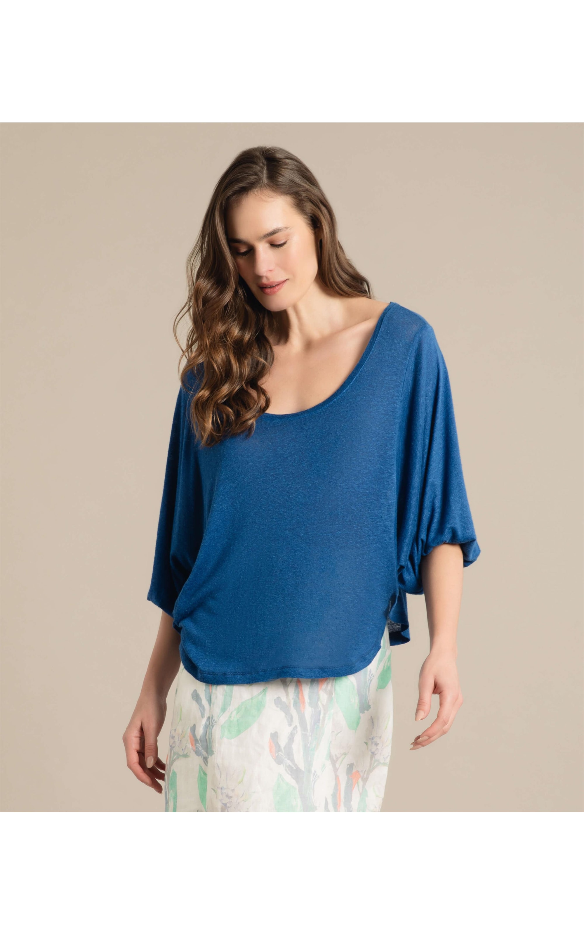  Blusa Linho  Kilikina  Liso Hortencia