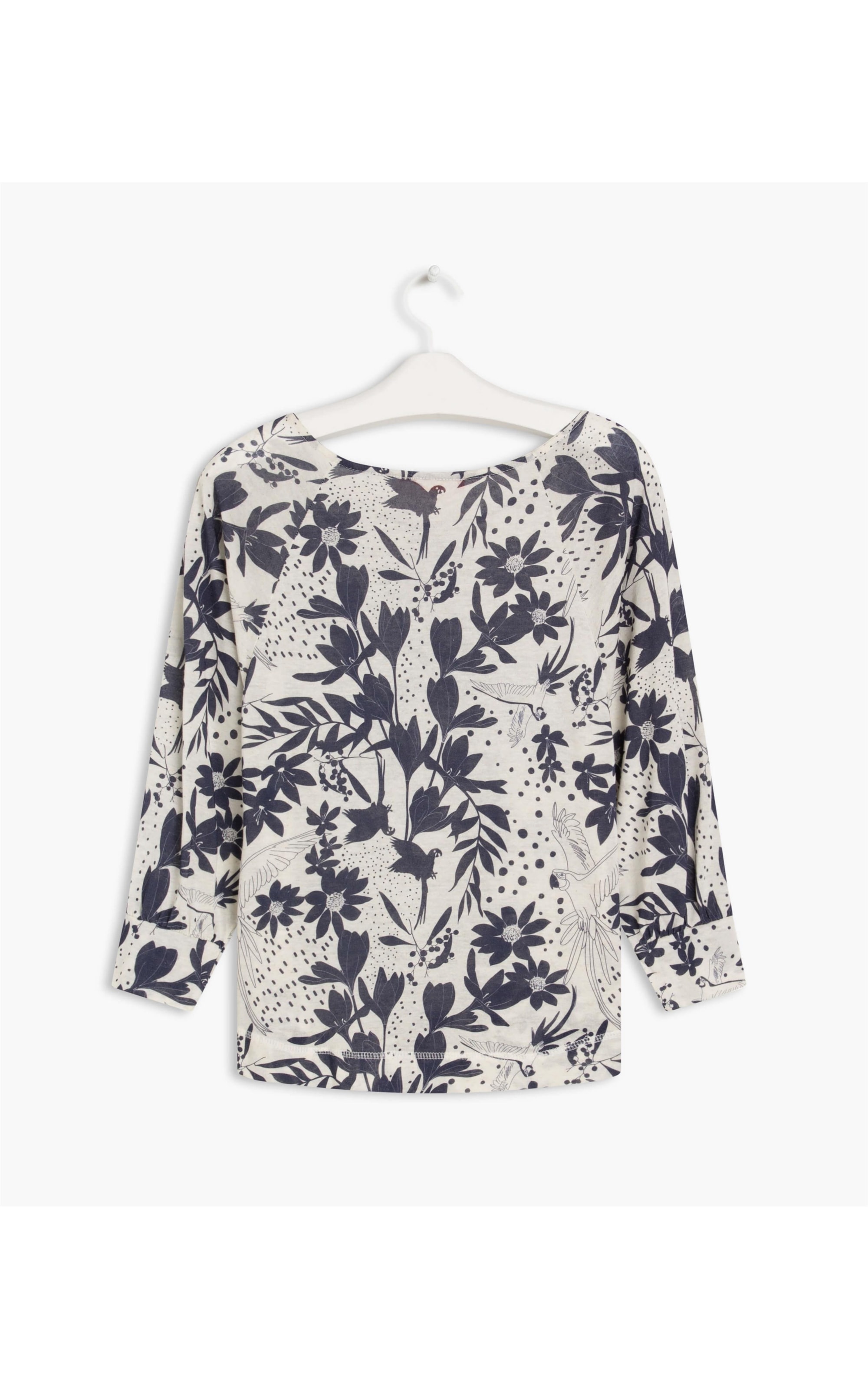 Blusa Linho  Kim Arara Mono Marinho