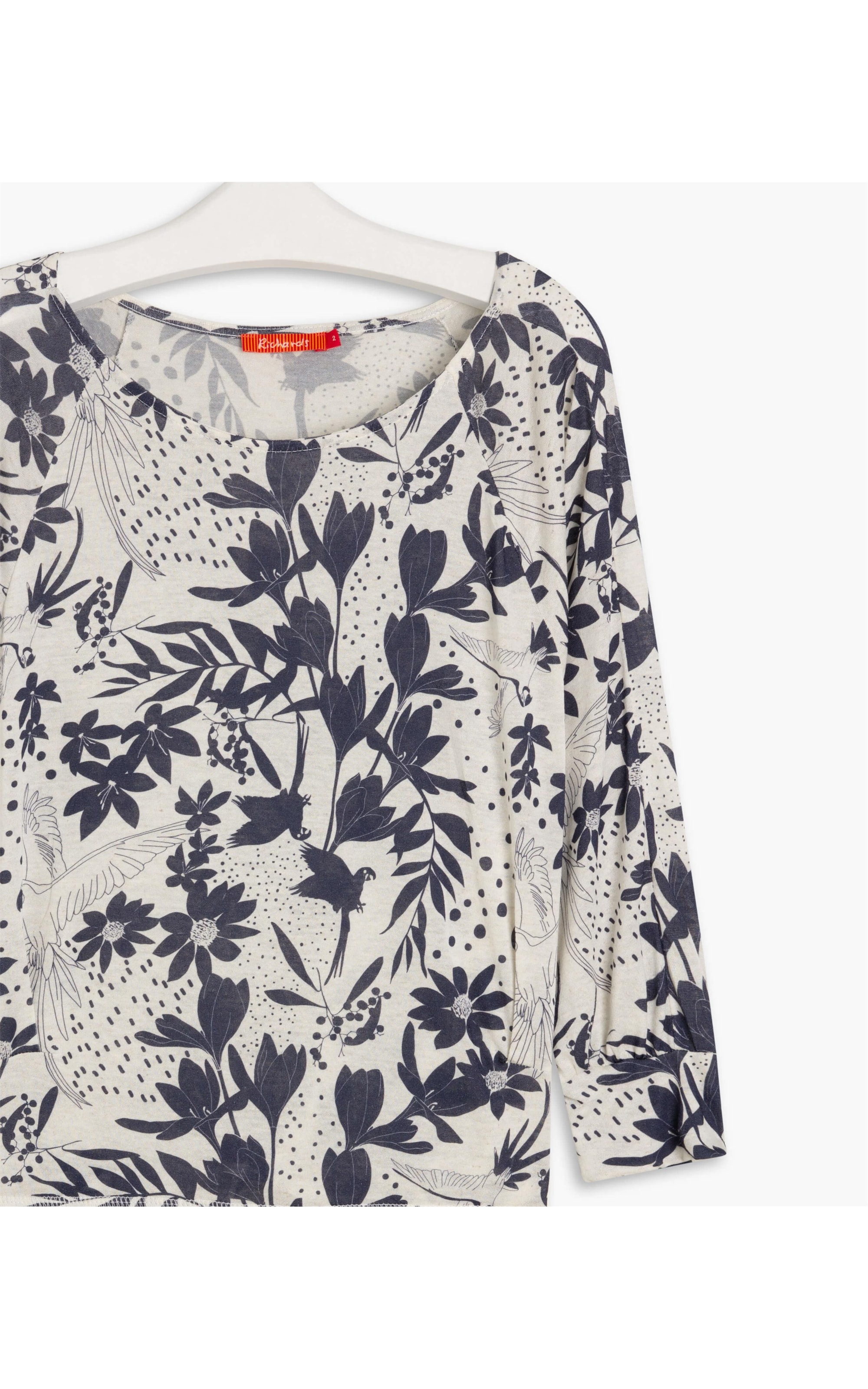 Blusa Linho  Kim Arara Mono Marinho