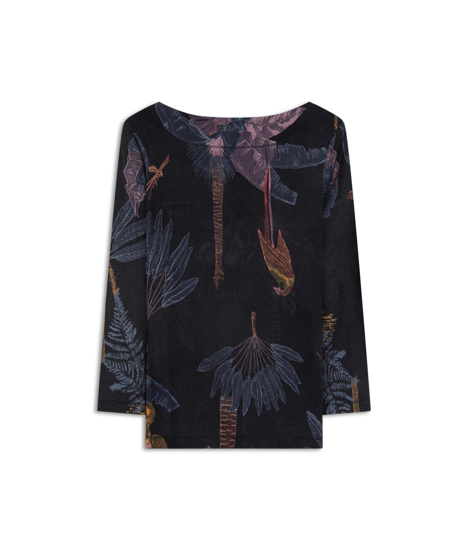 Blusa Linho  Kita Estampa Paradise Preto