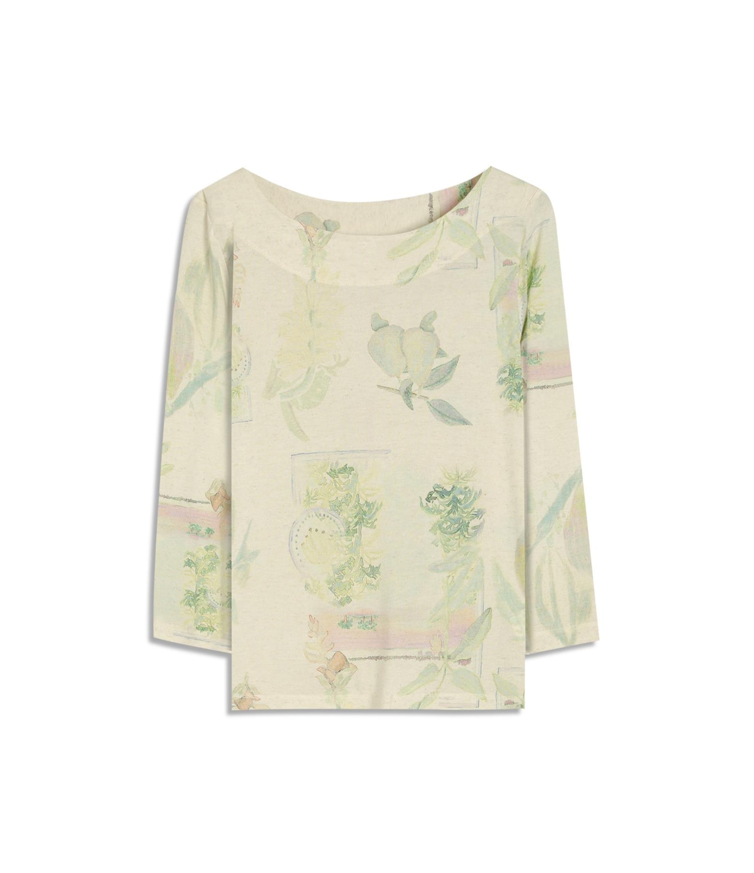 Blusa Linho  Kita Estampa Tropical Natural