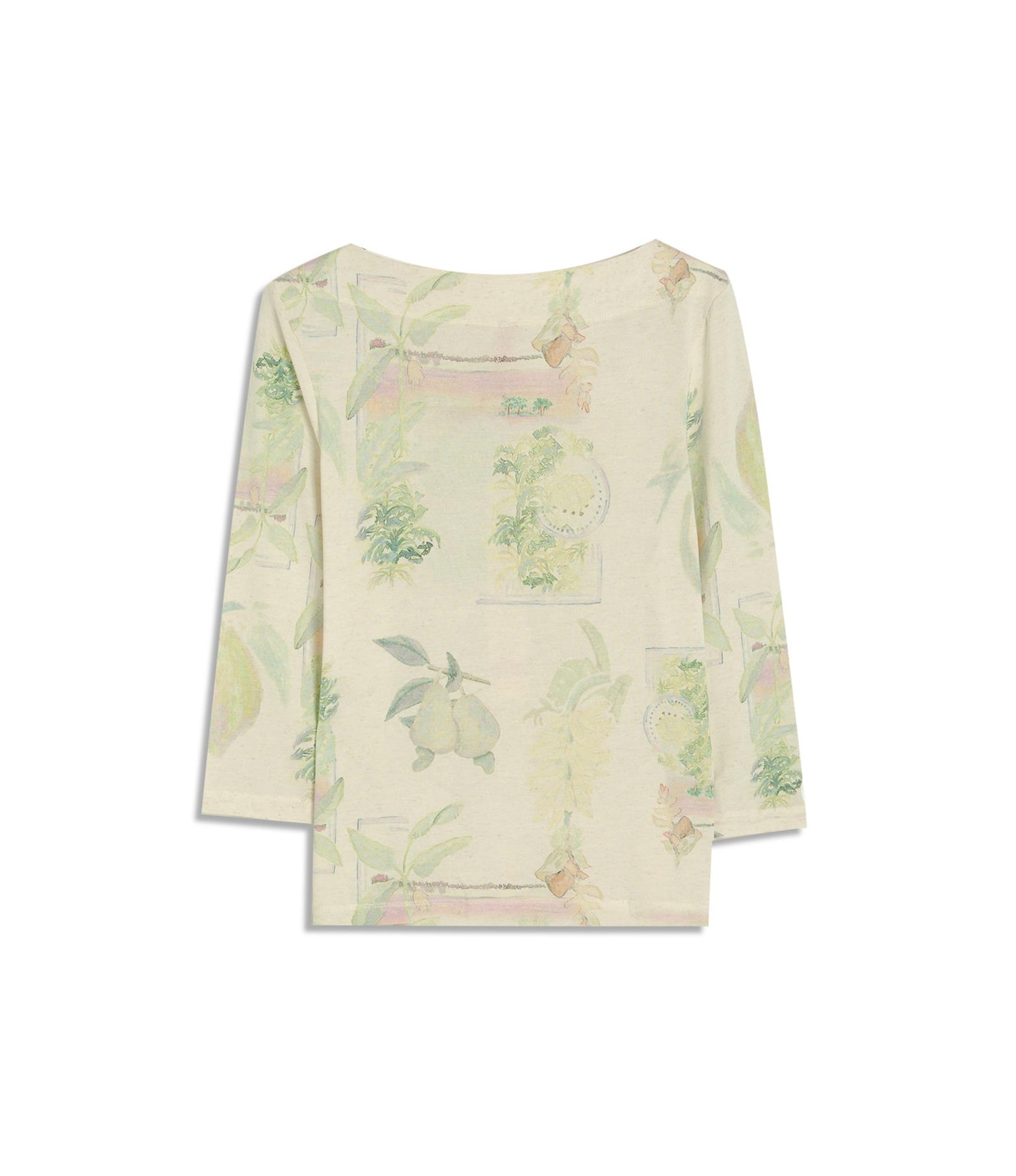 Blusa Linho  Kita Estampa Tropical Natural