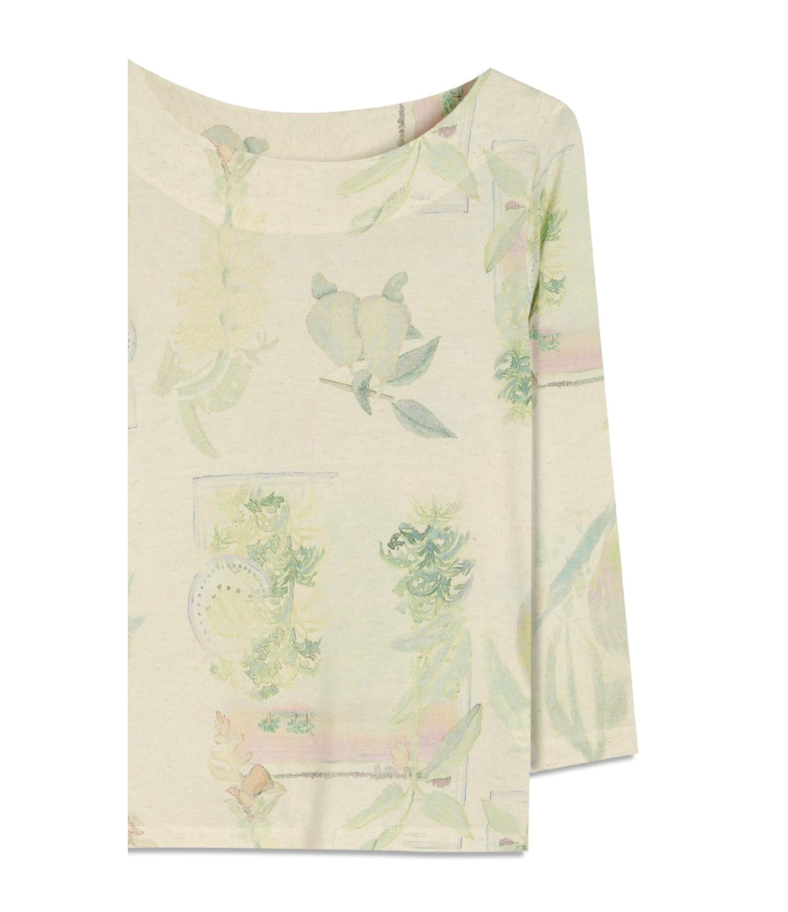 Blusa Linho  Kita Estampa Tropical Natural