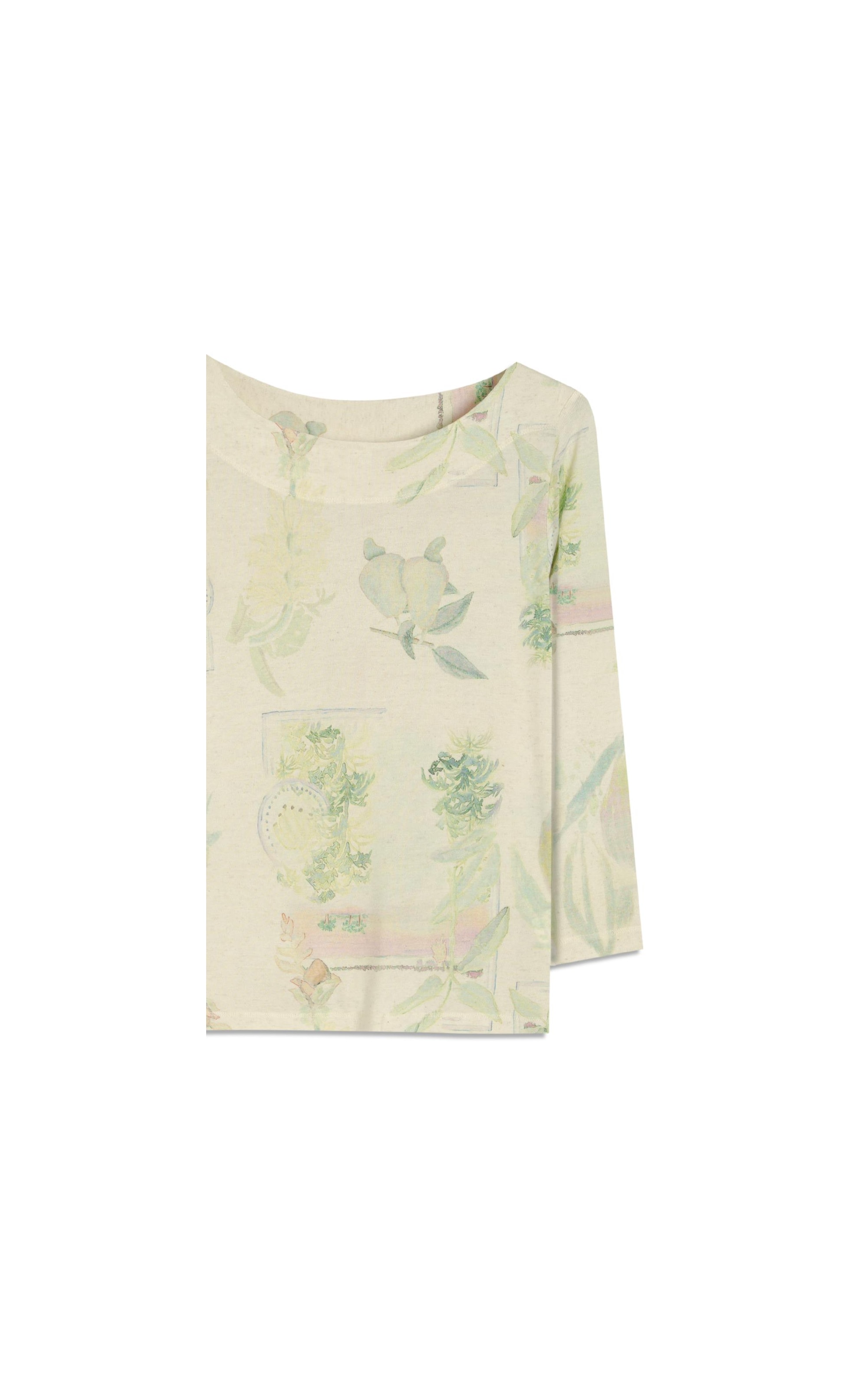 Blusa Linho  Kita Estampa Tropical Natural