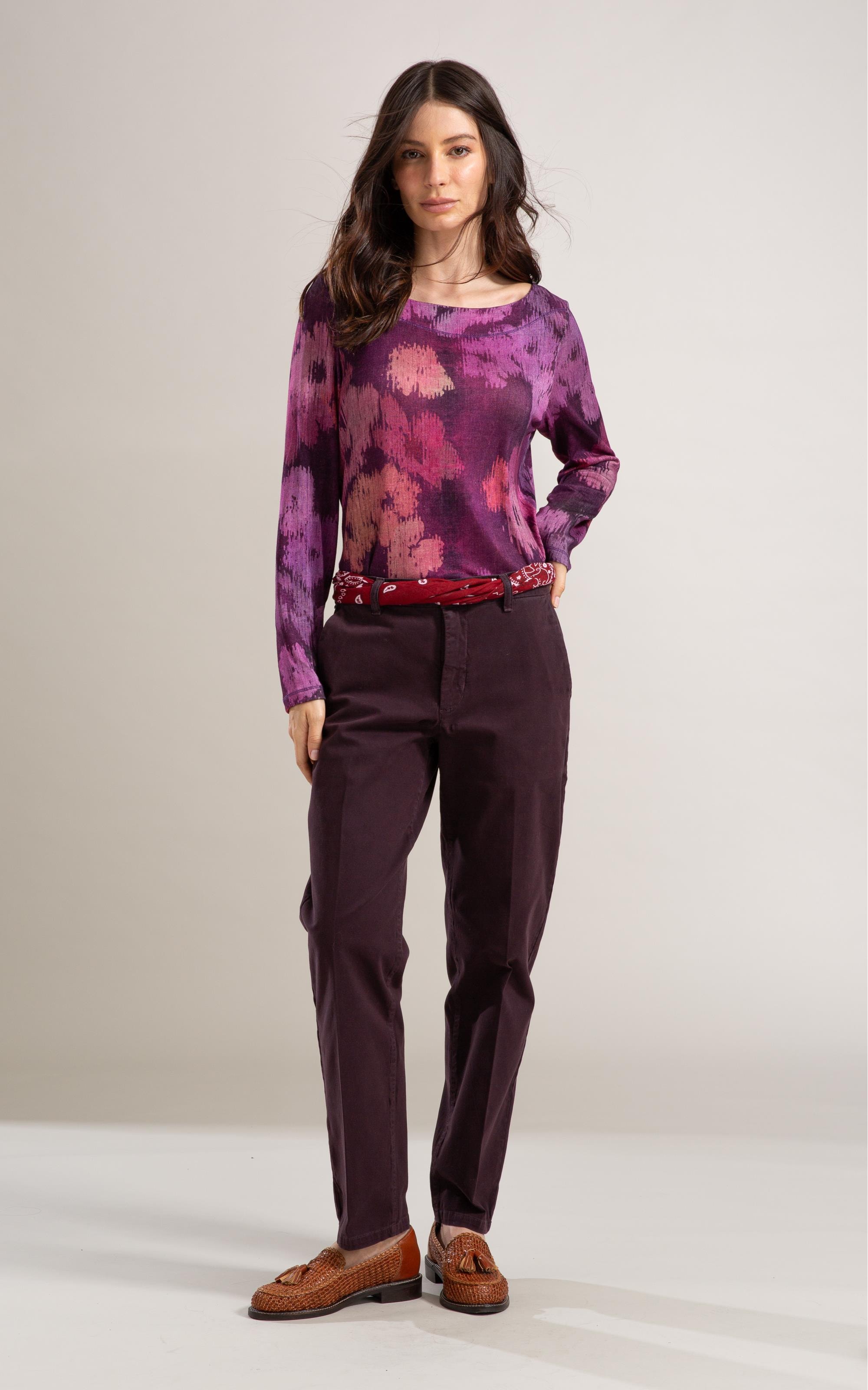 Blusa Linho  Kita Estampa Velvet Roxo