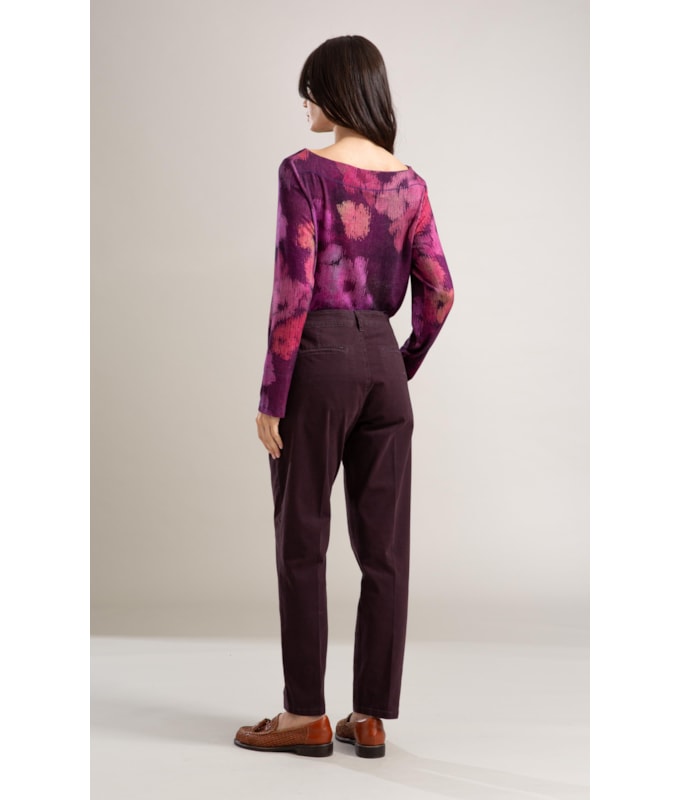 Blusa Linho  Kita Estampa Velvet Roxo