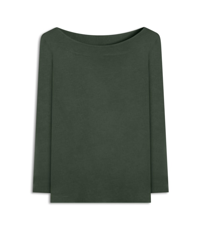 Blusa Linho  Kita Ml Verde Oliva