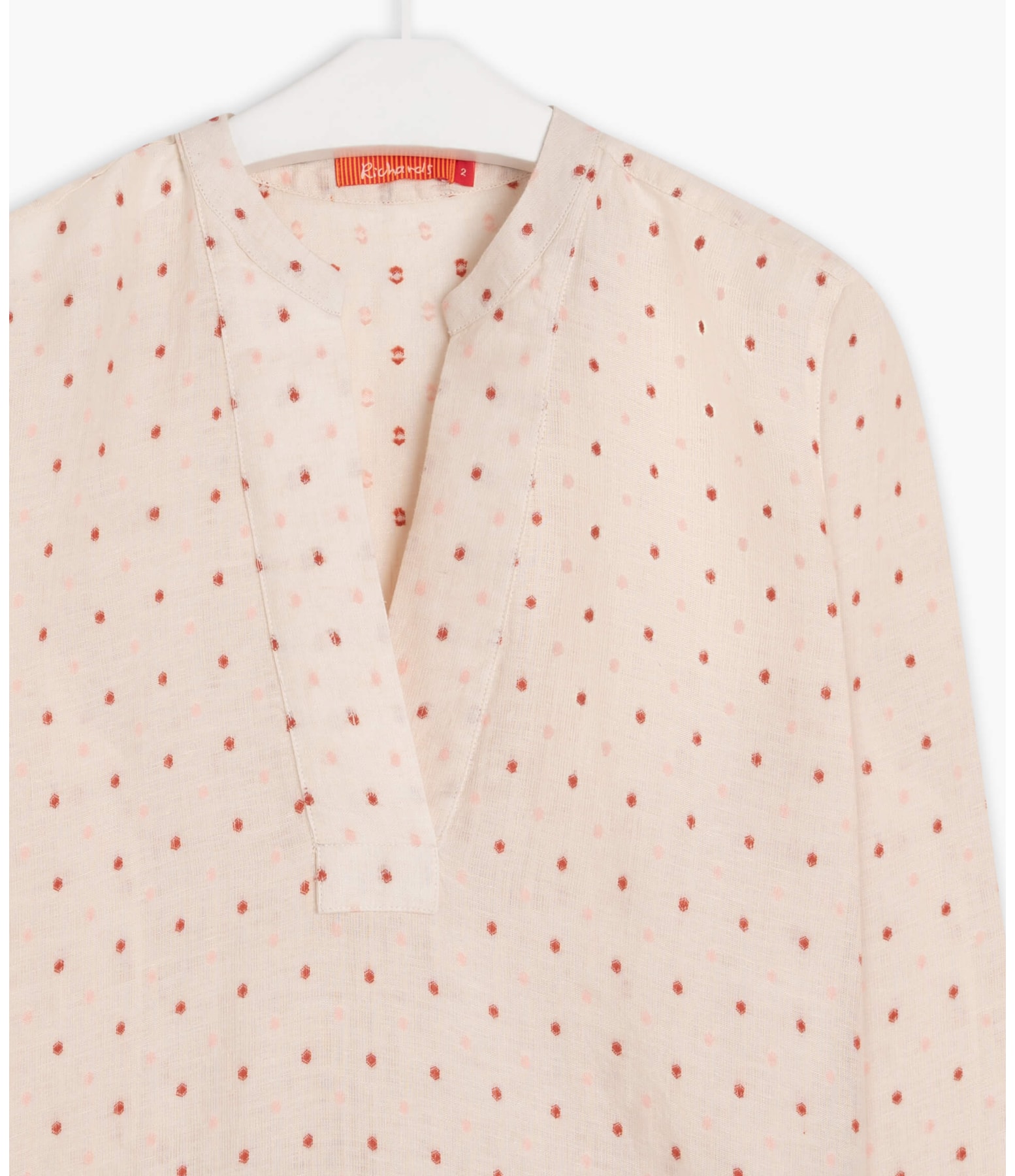 Blusa Linho  Lais Dots Off White