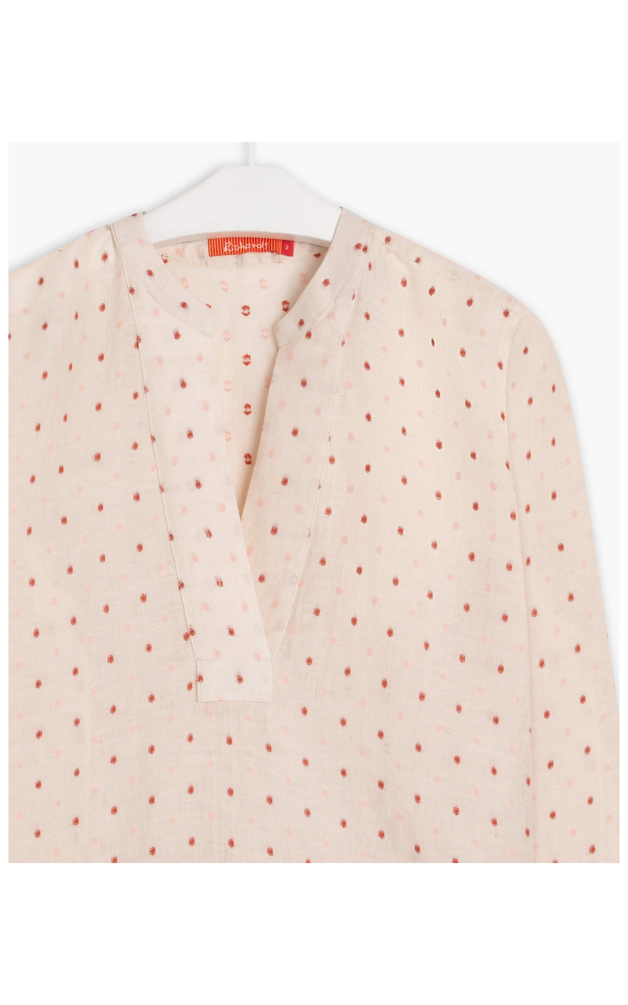 Blusa Linho  Lais Dots Off White