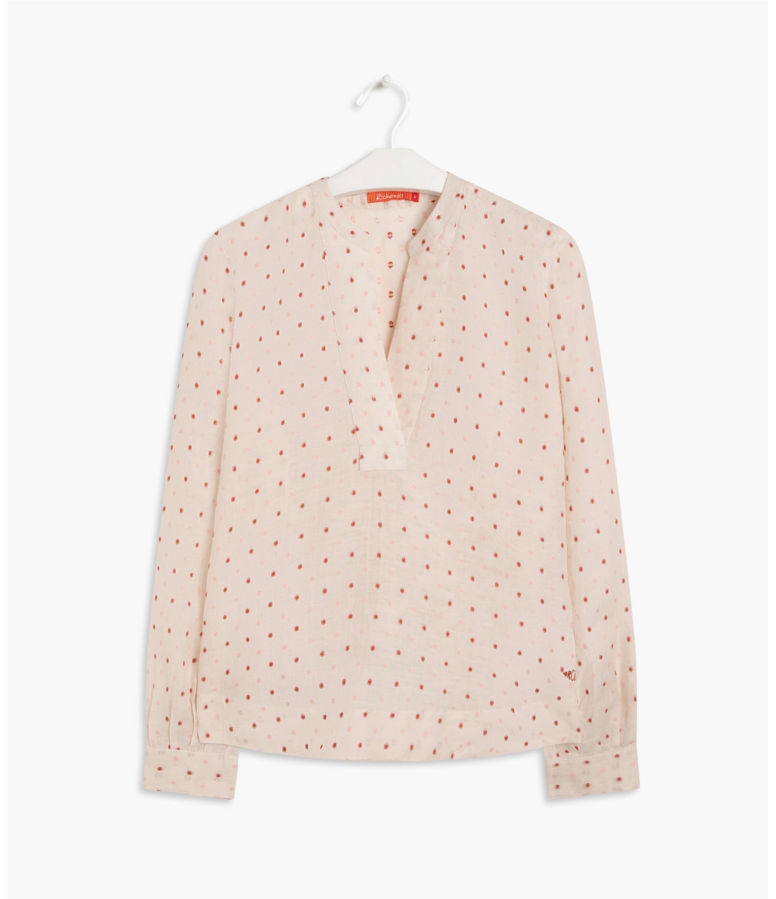 Blusa Linho  Lais Dots Off White