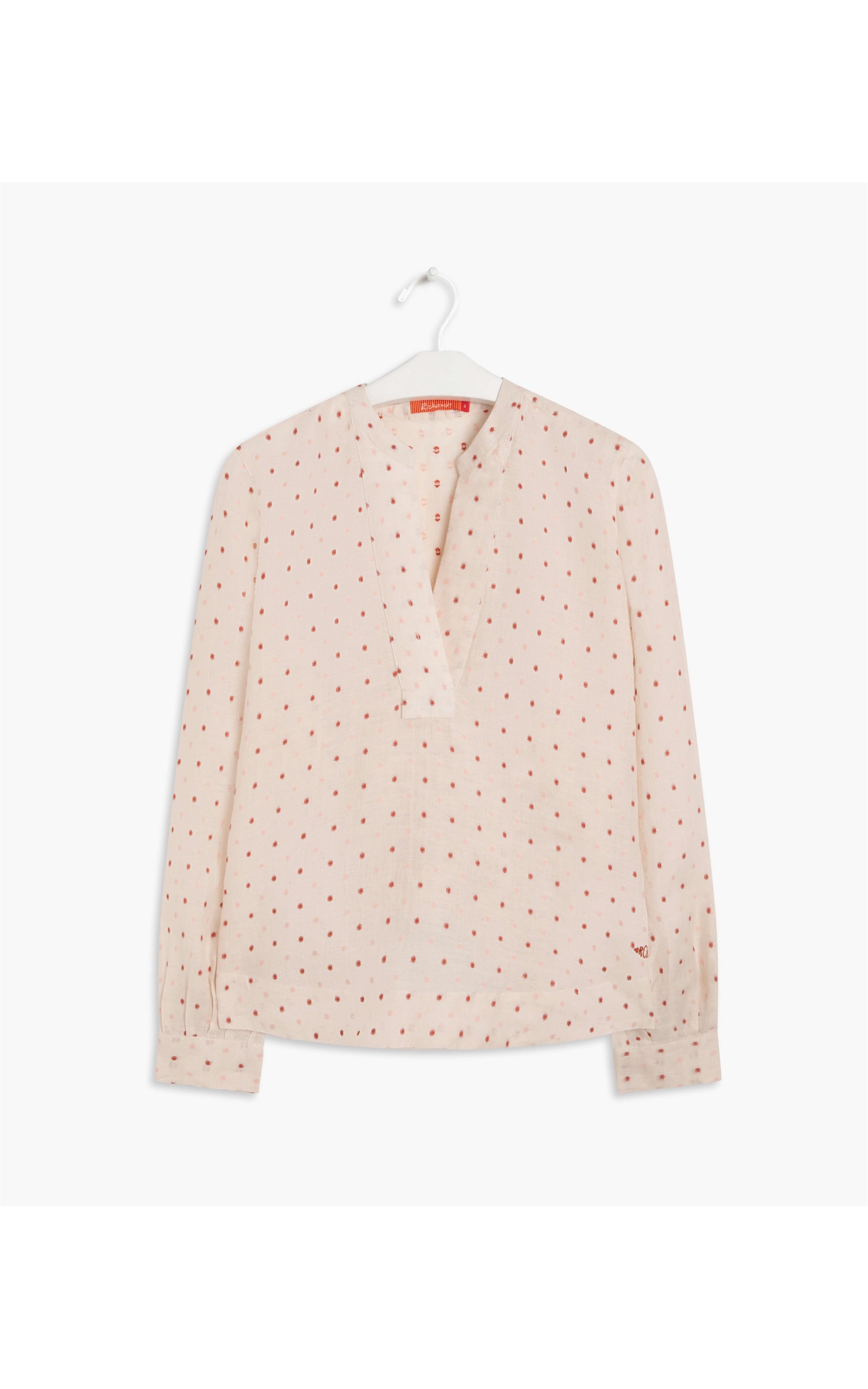 Blusa Linho  Lais Dots Off White