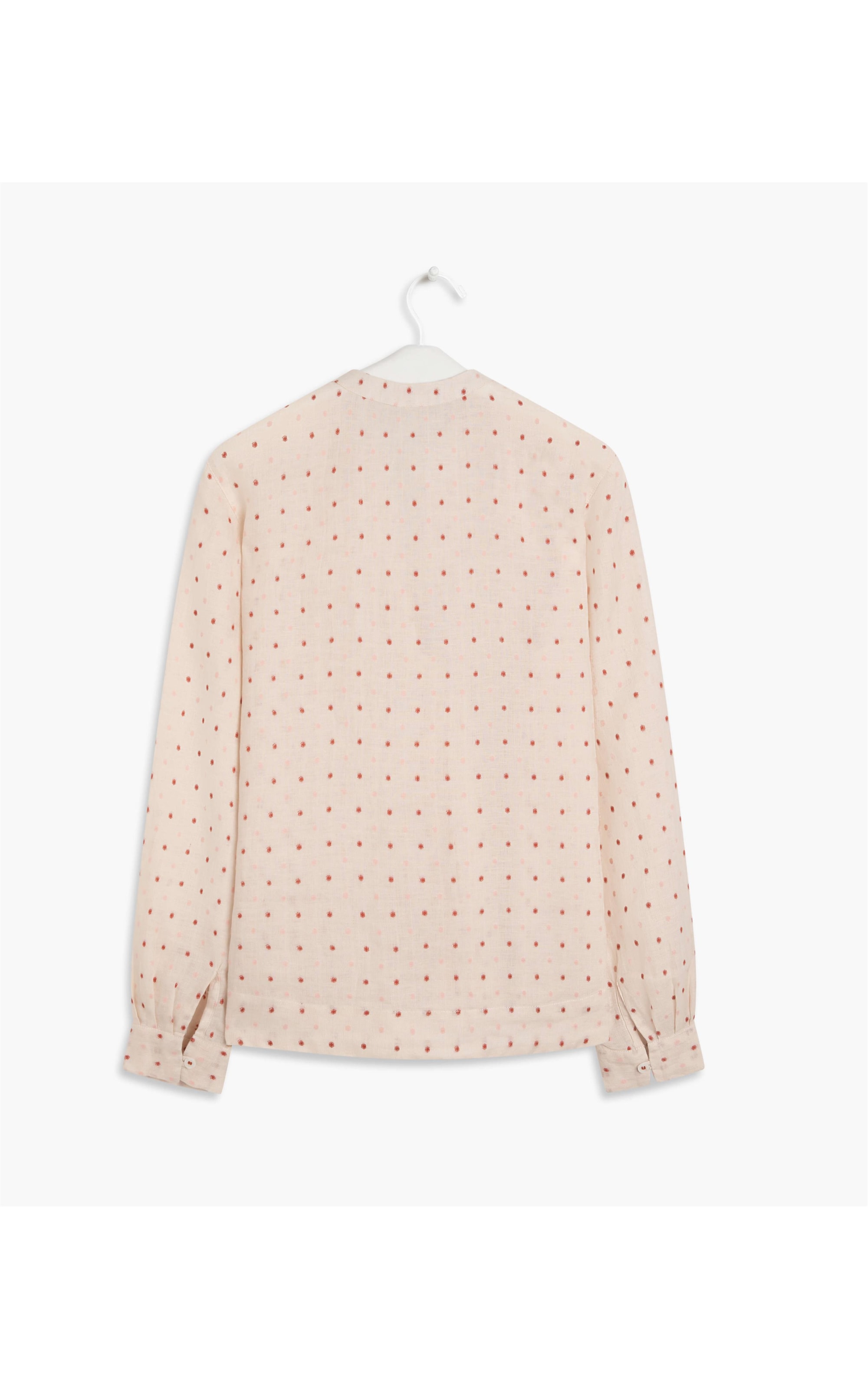 Blusa Linho  Lais Dots Off White