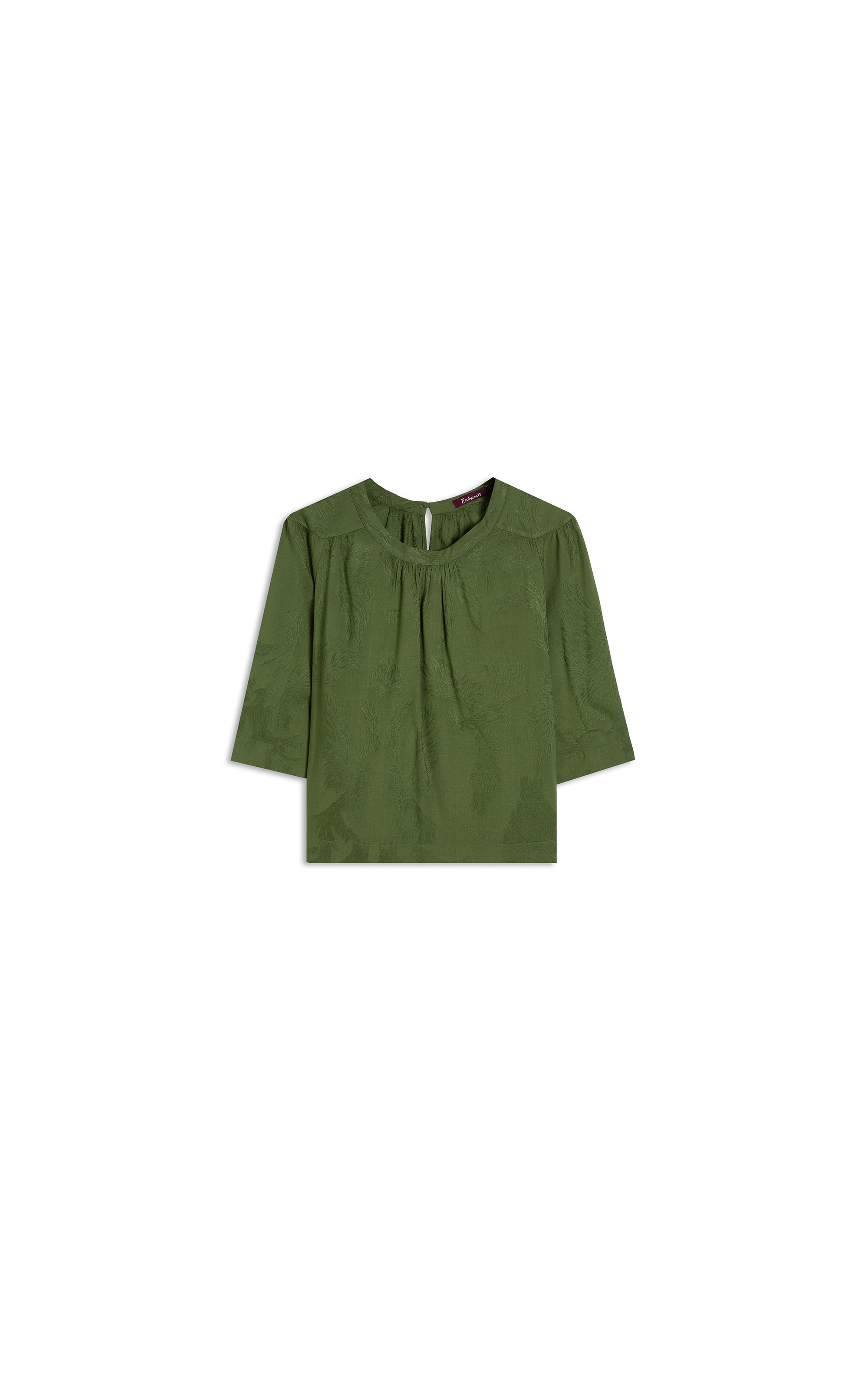 Blusa Linho  Lila Jacquard Verde Militar