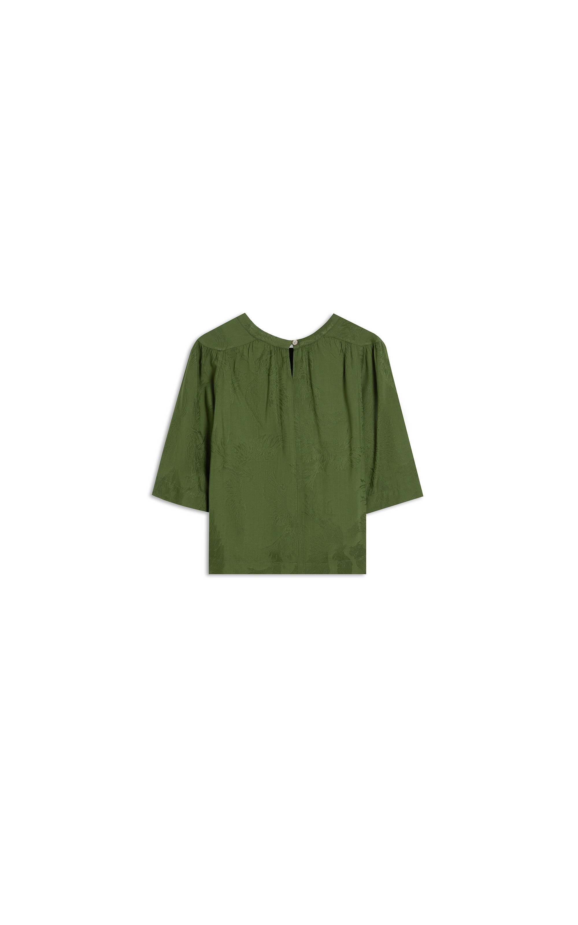 Blusa Linho  Lila Jacquard Verde Militar